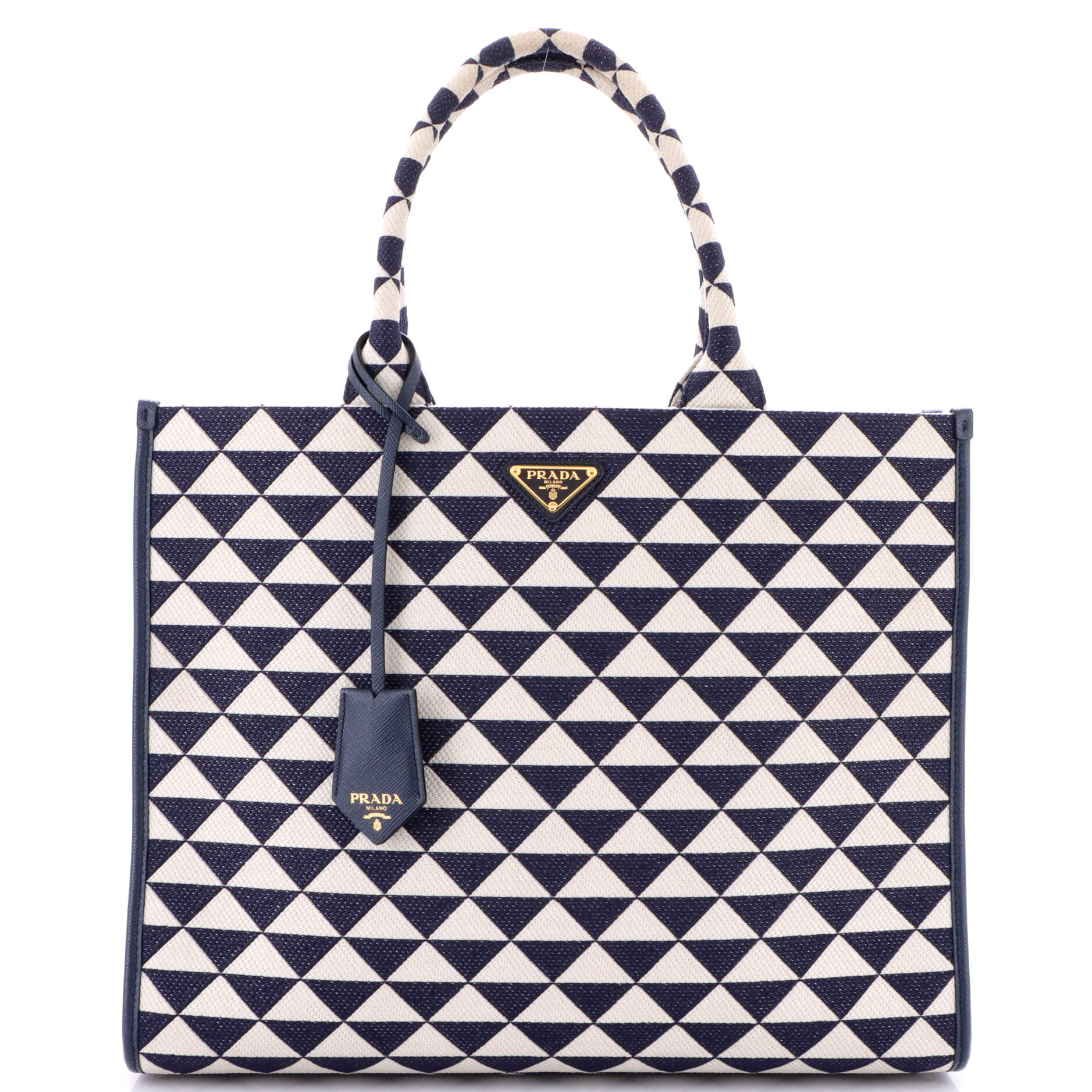 Prada Symbole Shopper Tote Jacquard Large