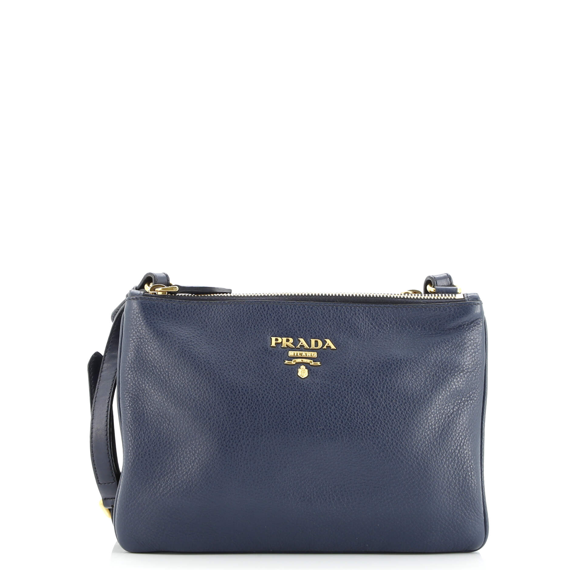 Prada Double Zip Crossbody Bag Vitello Daino Small