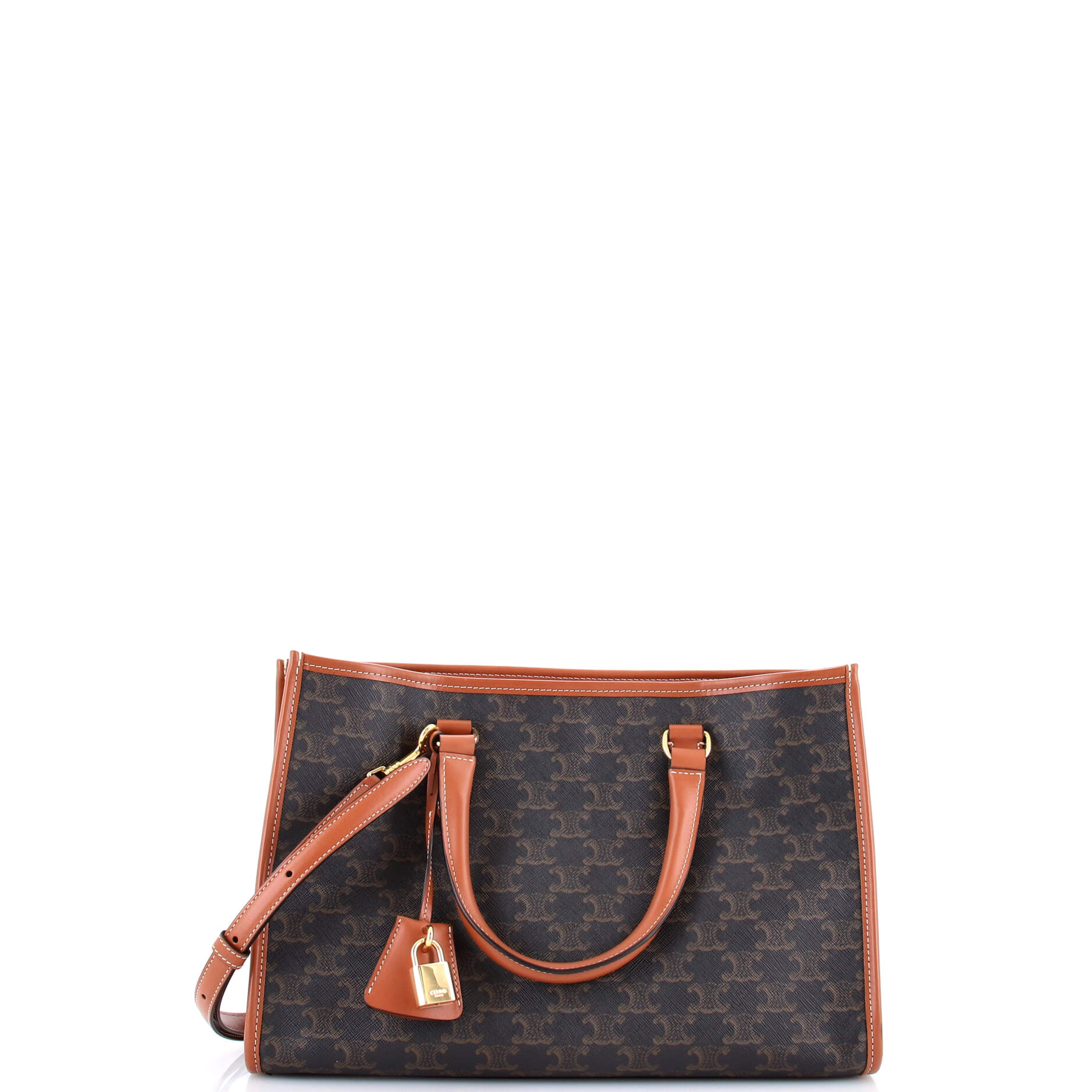 Celine Horizontal Cabas Tote Triomphe Coated Canvas Mini