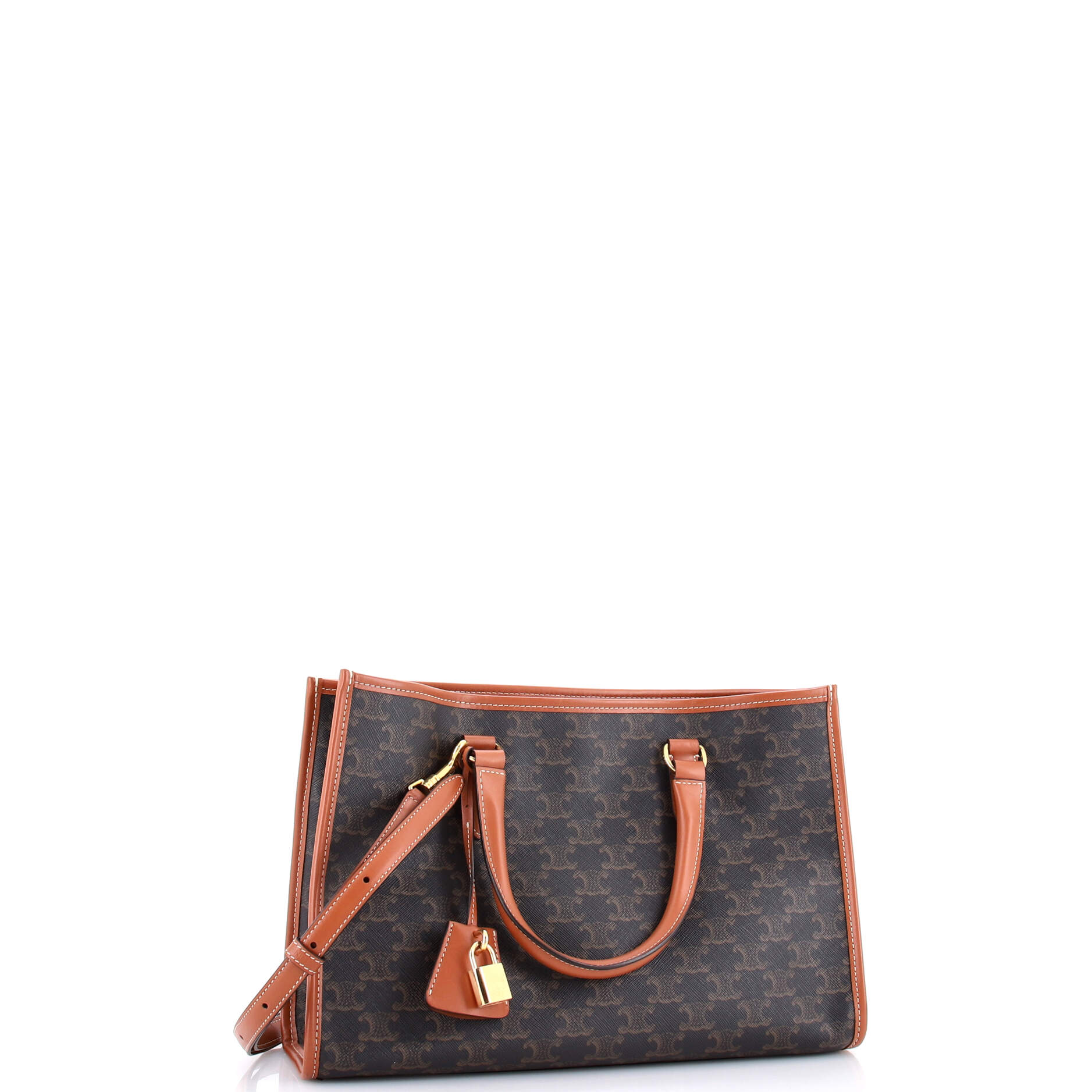 Celine Horizontal Cabas Tote Triomphe Coated Canvas Mini
