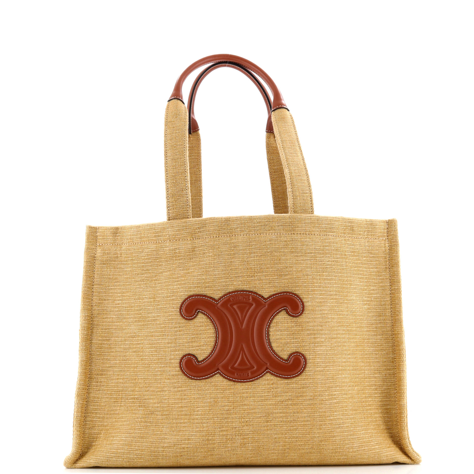 Celine Cabas Thais Tote Raffia Effect Textile Large