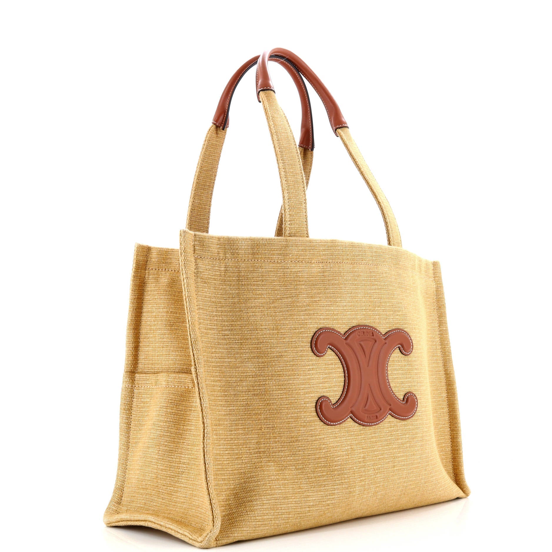 Celine Cabas Thais Tote Raffia Effect Textile Large