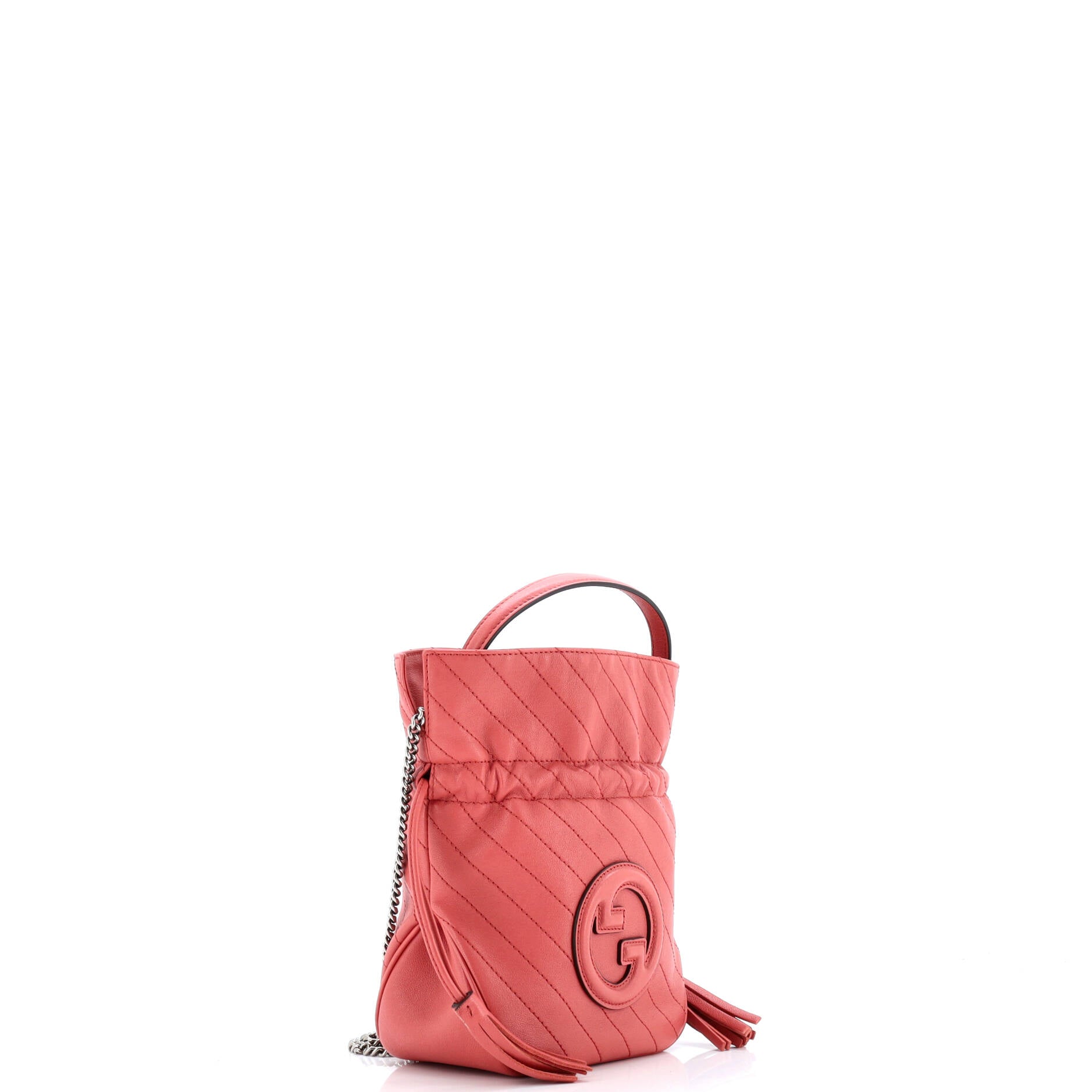 Gucci Blondie NM Bucket Bag Diagonal Quilted Leather Mini