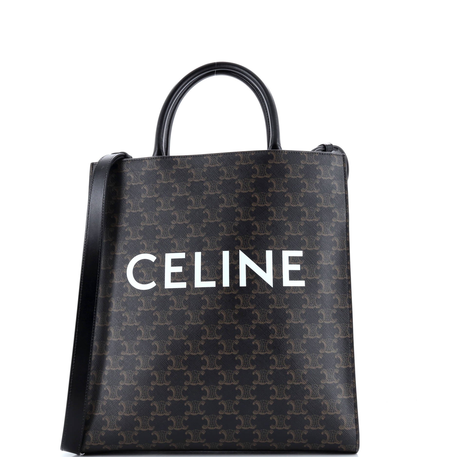 Celine Vertical Cabas Tote Triomphe Coated Canvas Medium