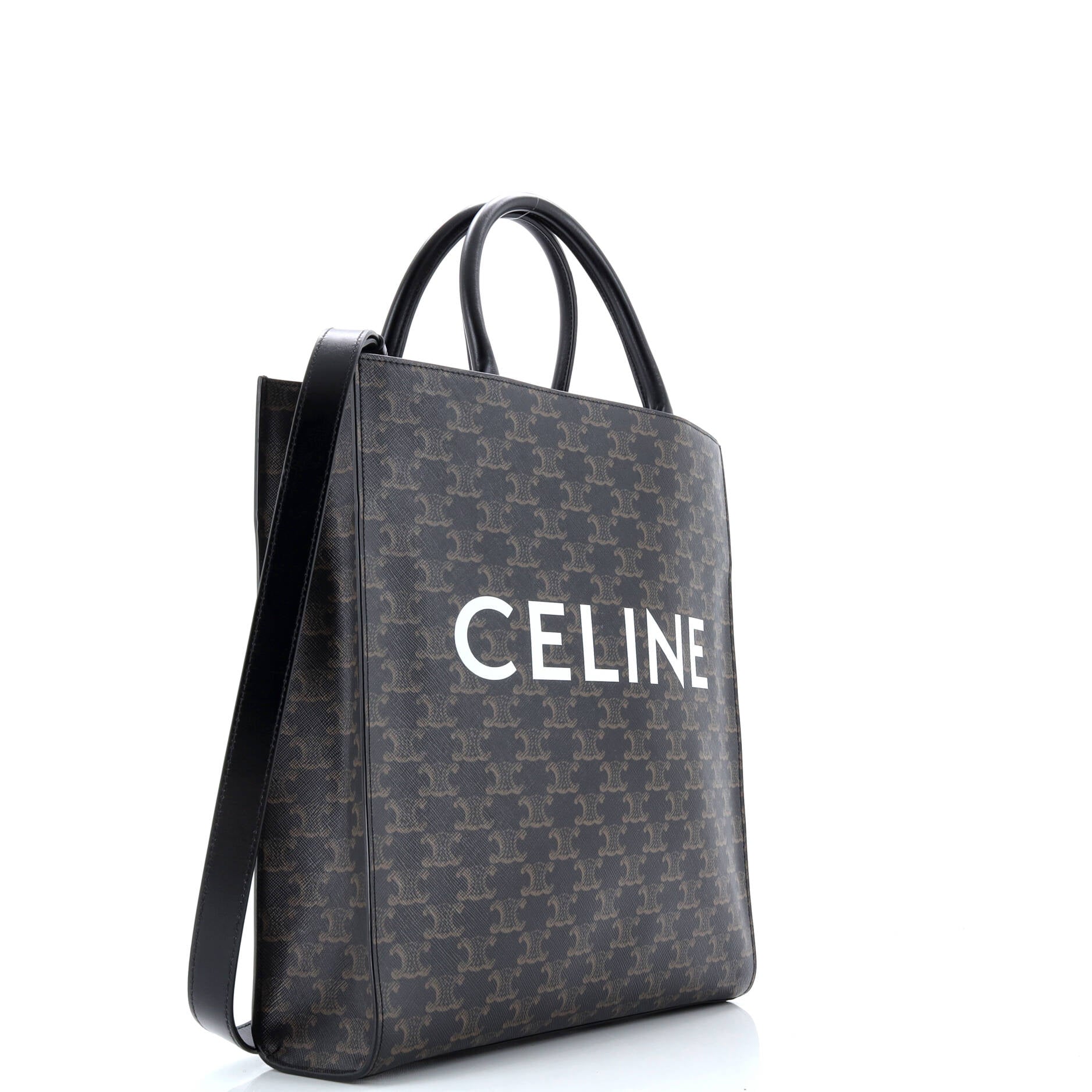Celine Vertical Cabas Tote Triomphe Coated Canvas Medium