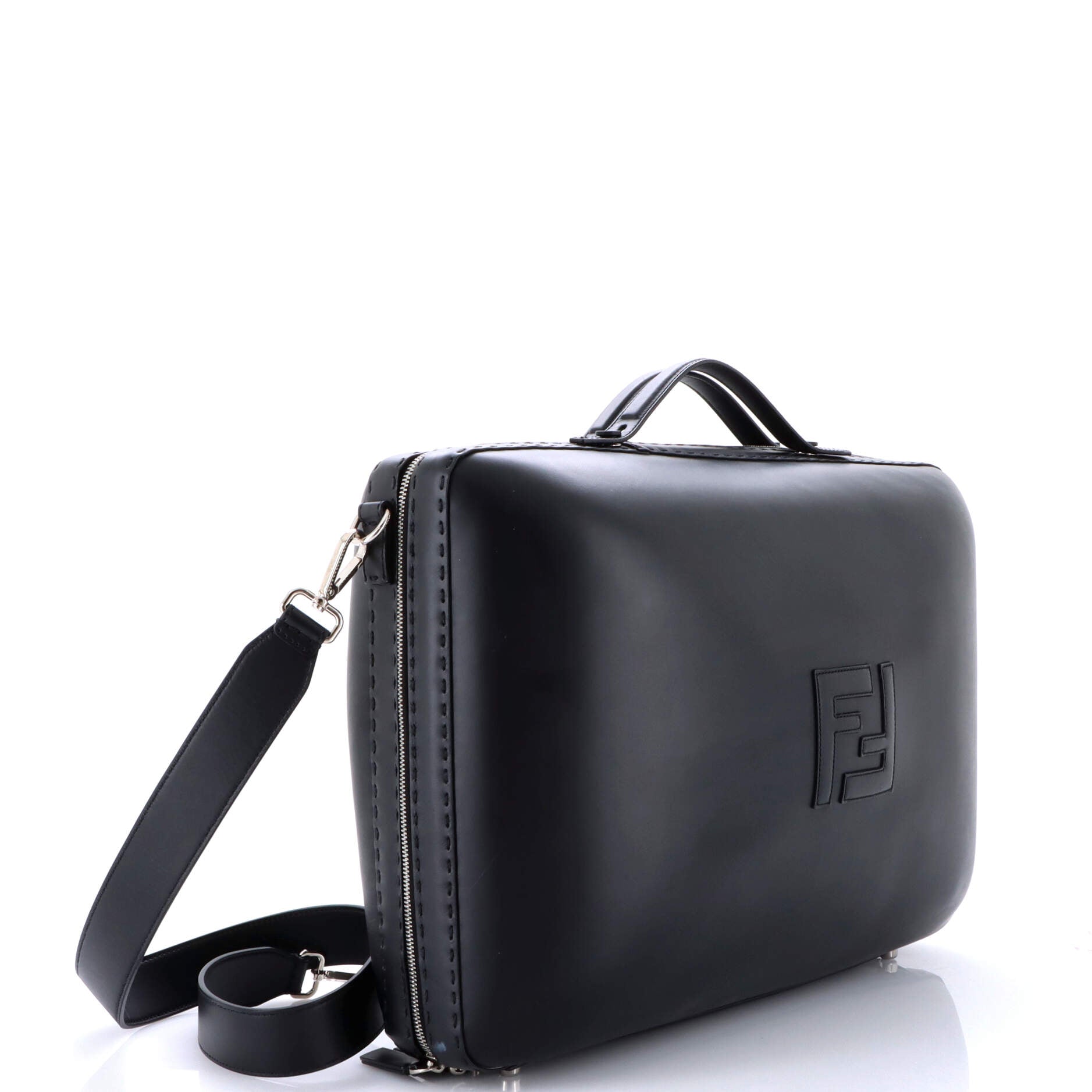 Fendi FF Zip Around Travel Bag Leather Large