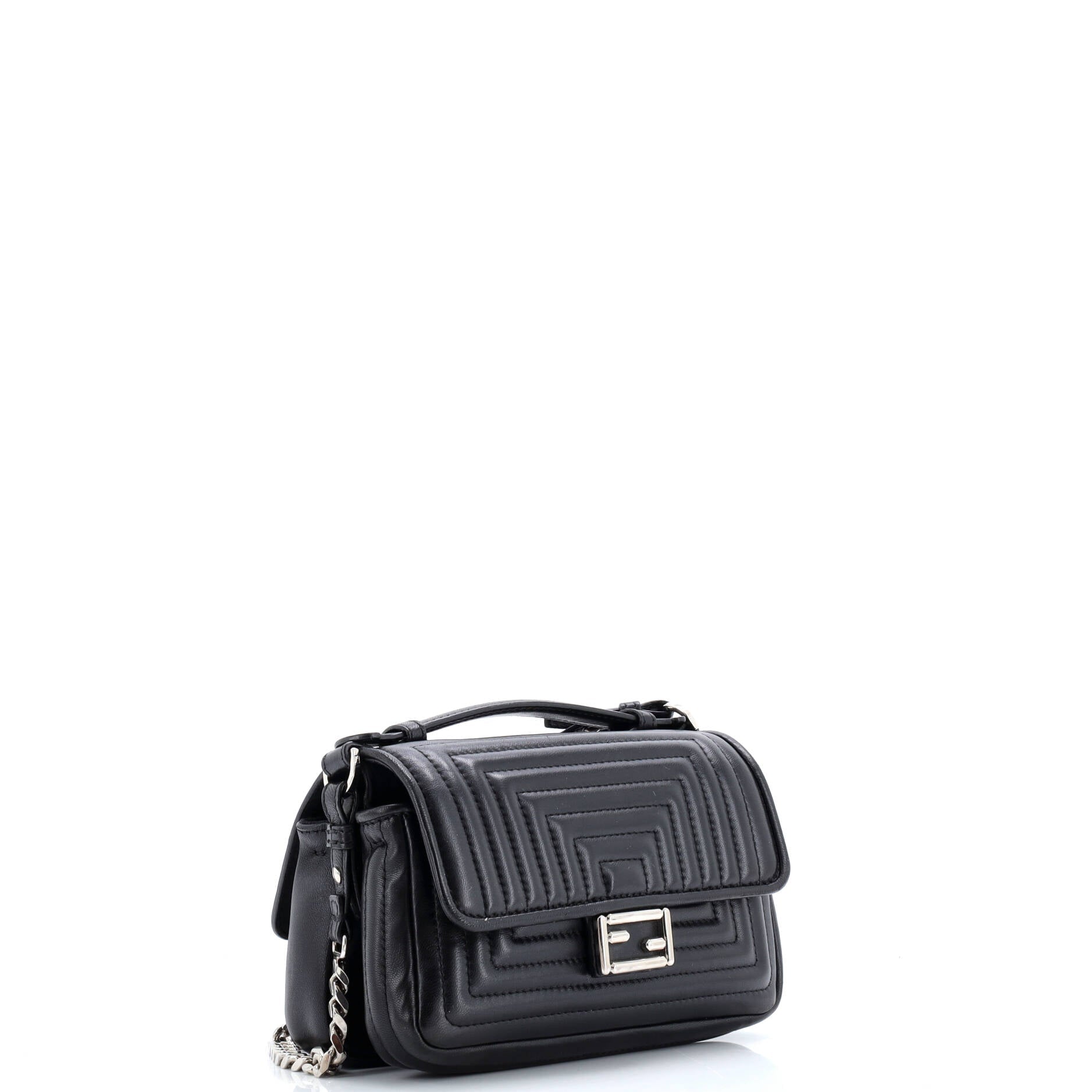Fendi Double Baguette Quilted Leather Micro