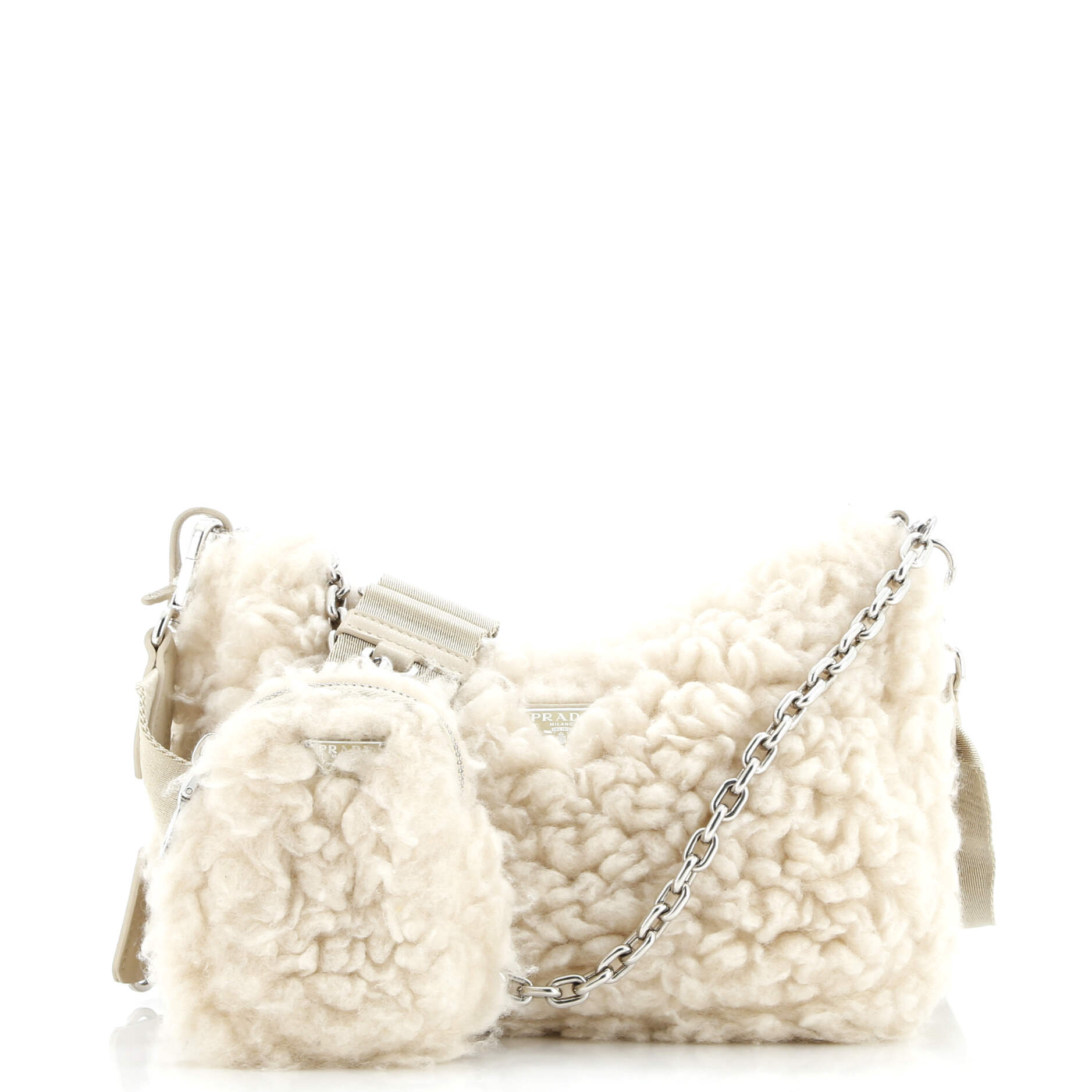 Prada Re-Edition 2005 Shoulder Bag Quilted Shearling Small