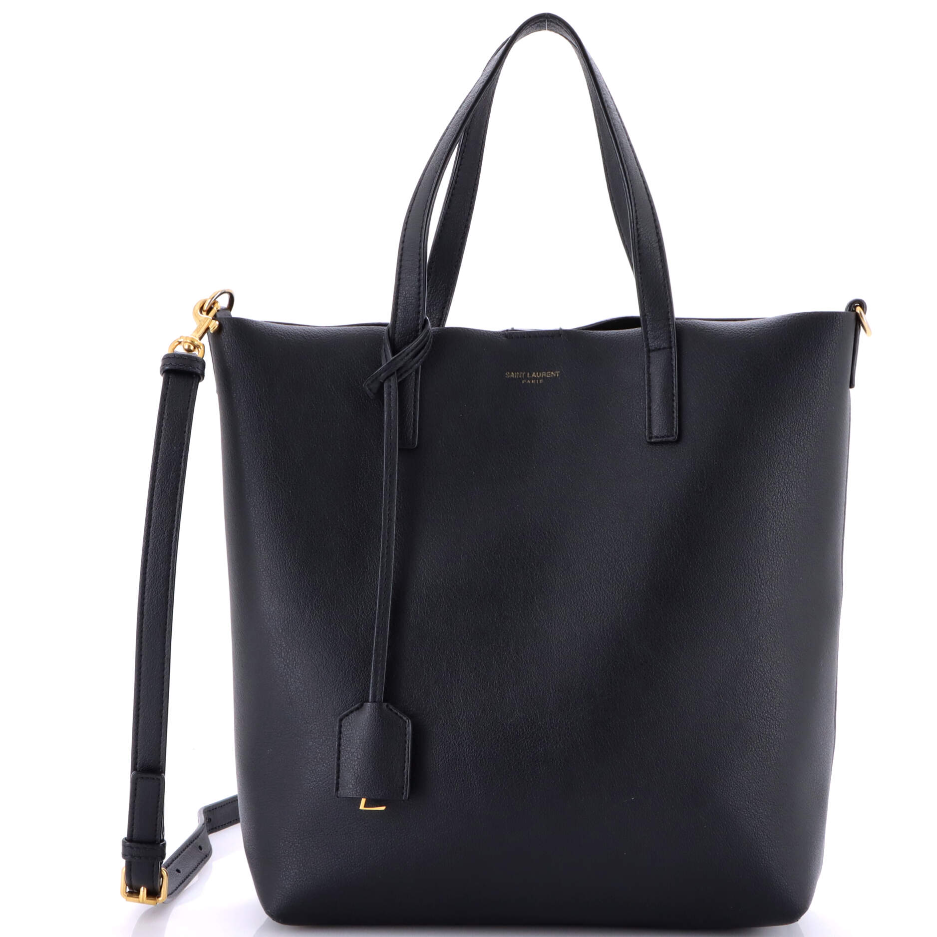 Saint Laurent Shopper Tote Leather Toy