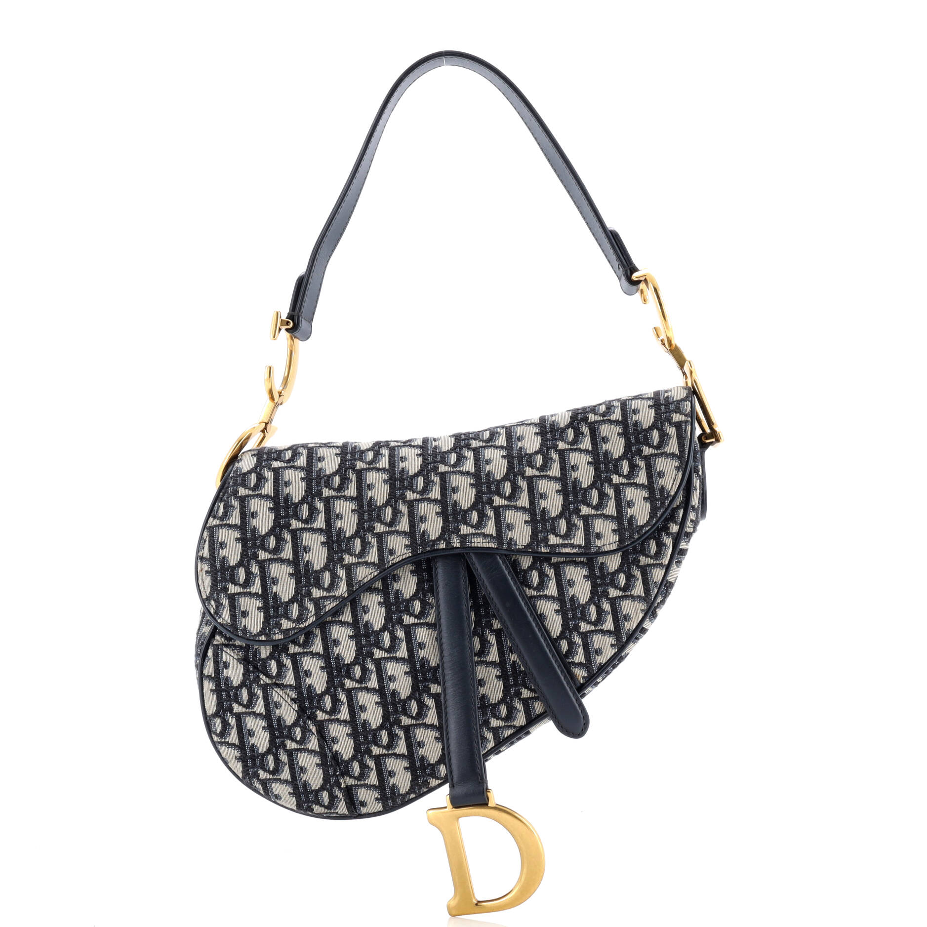 Christian Dior Saddle Handbag Oblique Canvas Medium