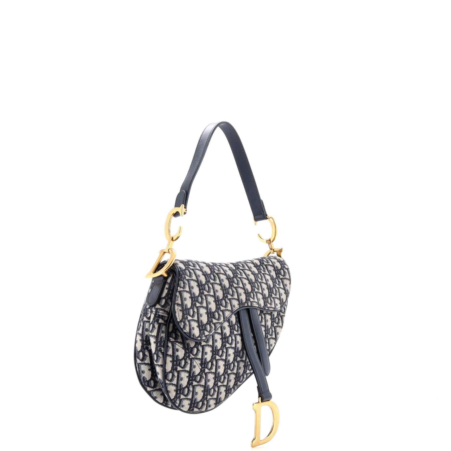 Christian Dior Saddle Handbag Oblique Canvas Medium