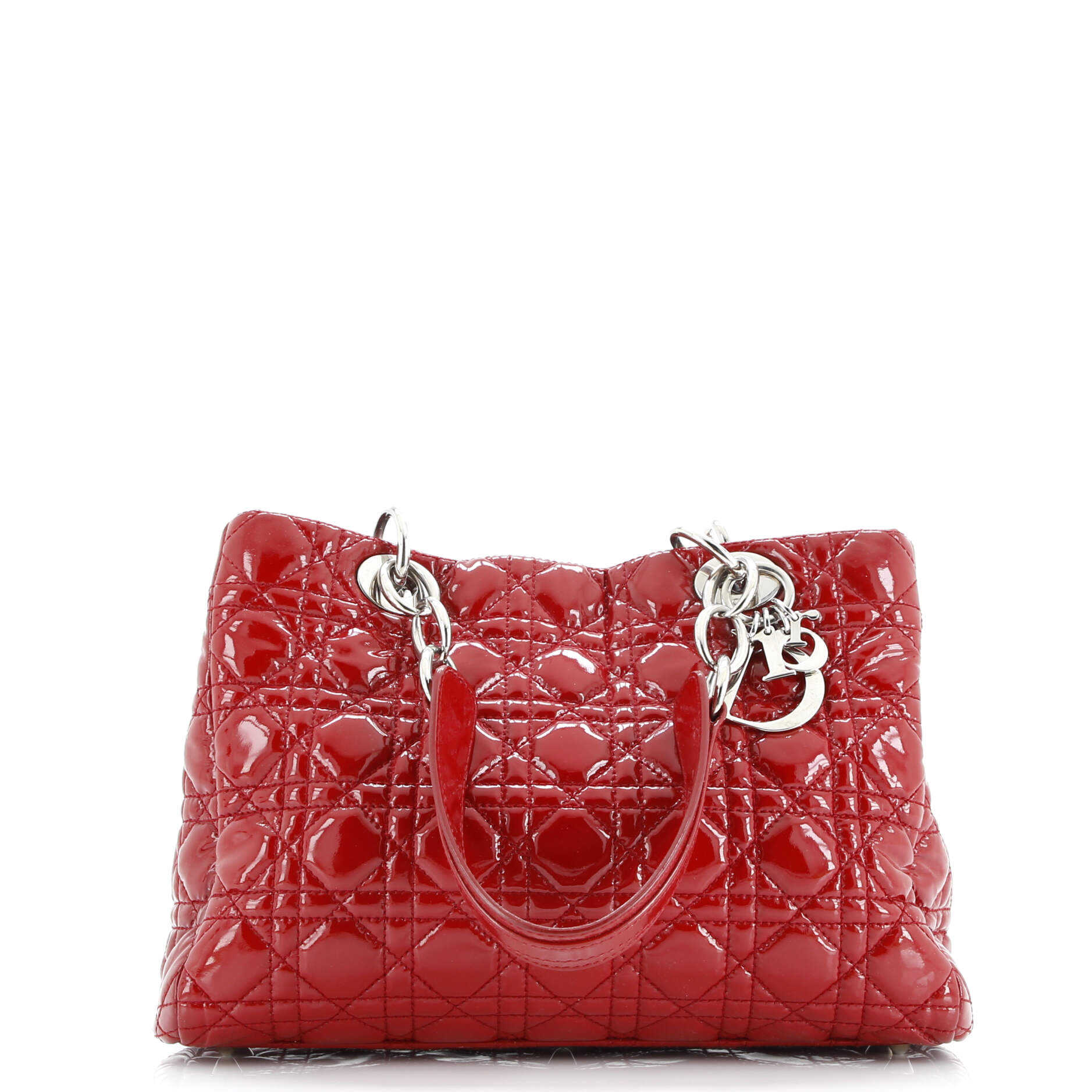 Christian Dior Soft Shopping Tote Cannage Quilt Patent Small