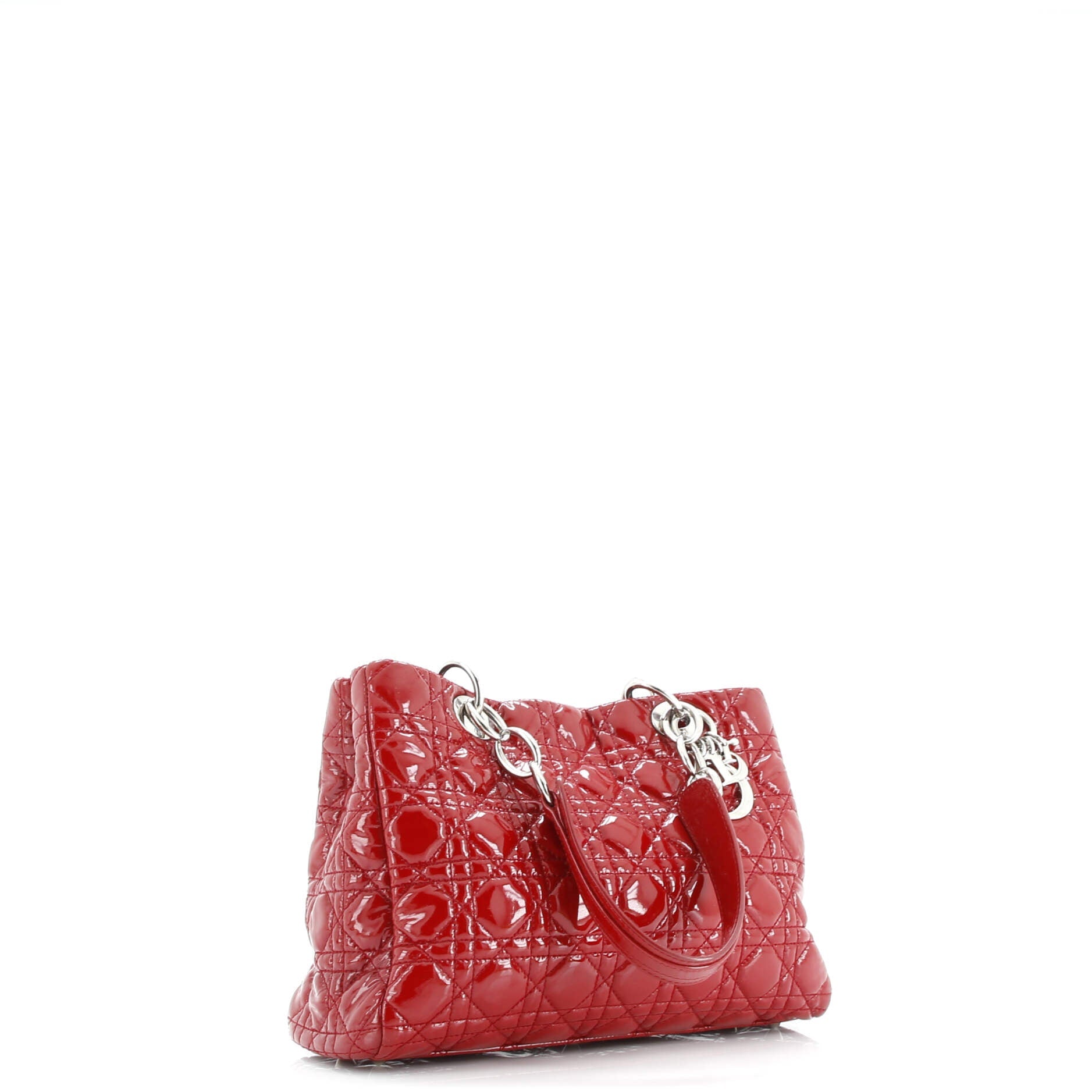 Christian Dior Soft Shopping Tote Cannage Quilt Patent Small