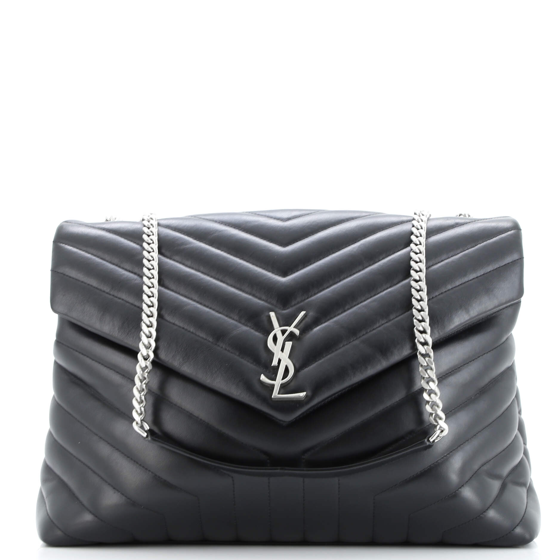 Saint Laurent Loulou Shoulder Bag Matelasse Chevron Leather Large