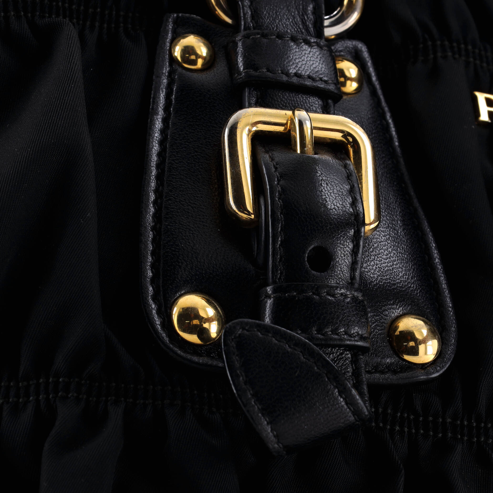 Prada Gaufre Convertible Tote Leather and Tessuto Large