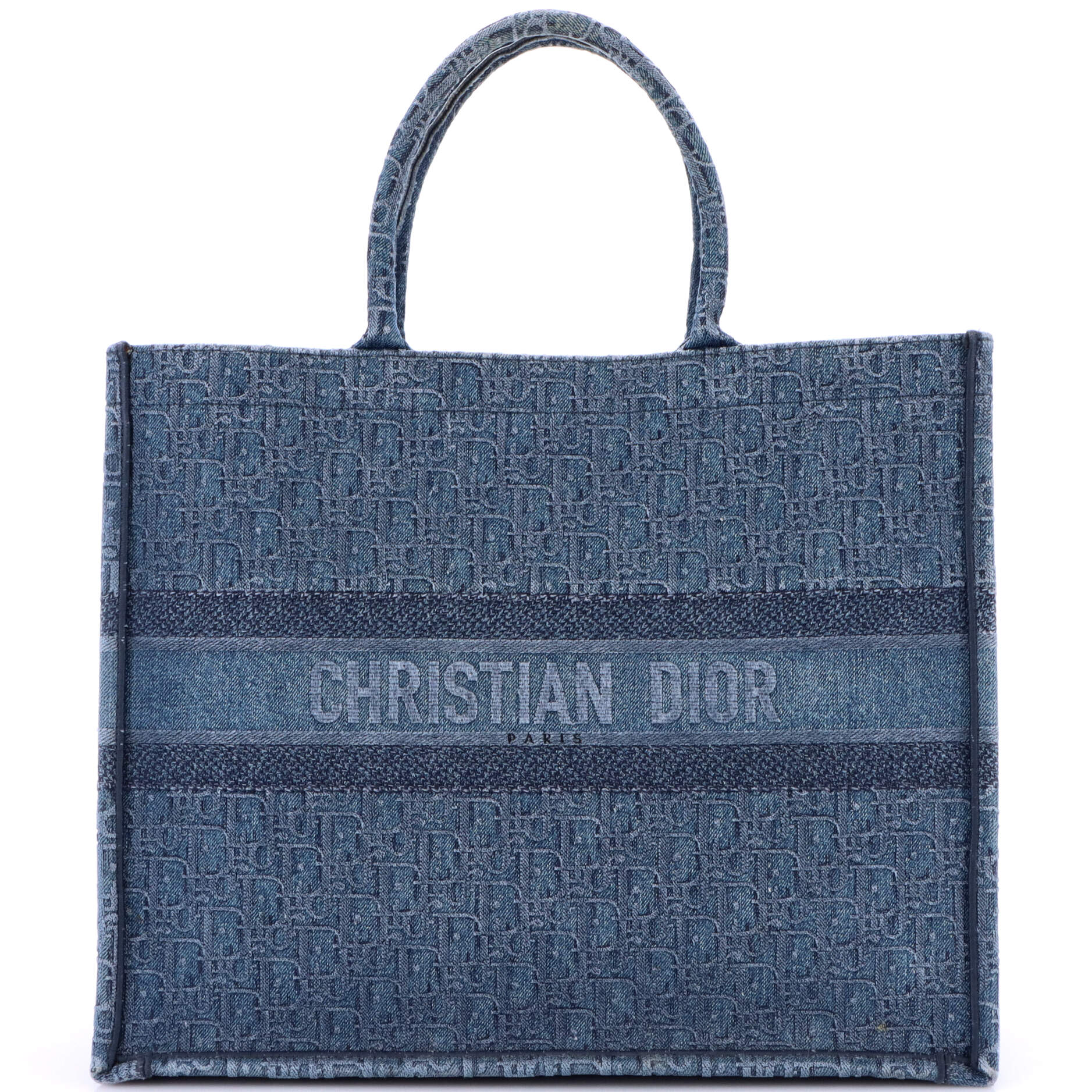 Christian Dior Book Tote Oblique Denim Large