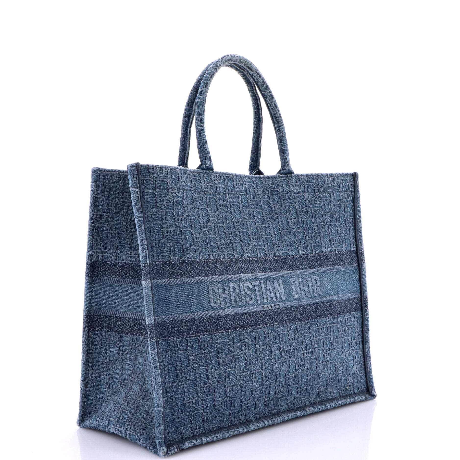 Christian Dior Book Tote Oblique Denim Large