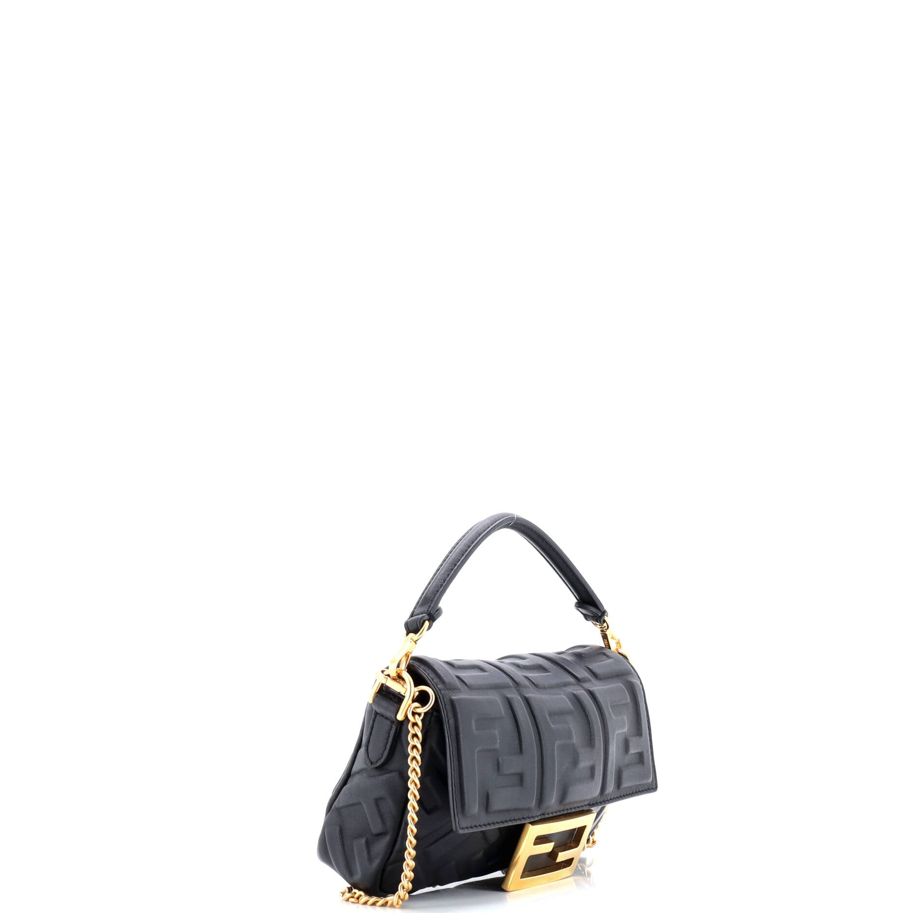 Fendi Baguette NM Bag Zucca Embossed Leather Mini