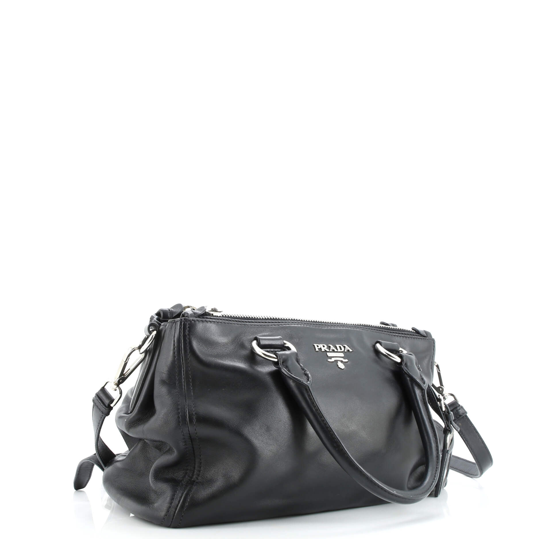 Prada Double Zip Convertible Tote Soft Calf Medium