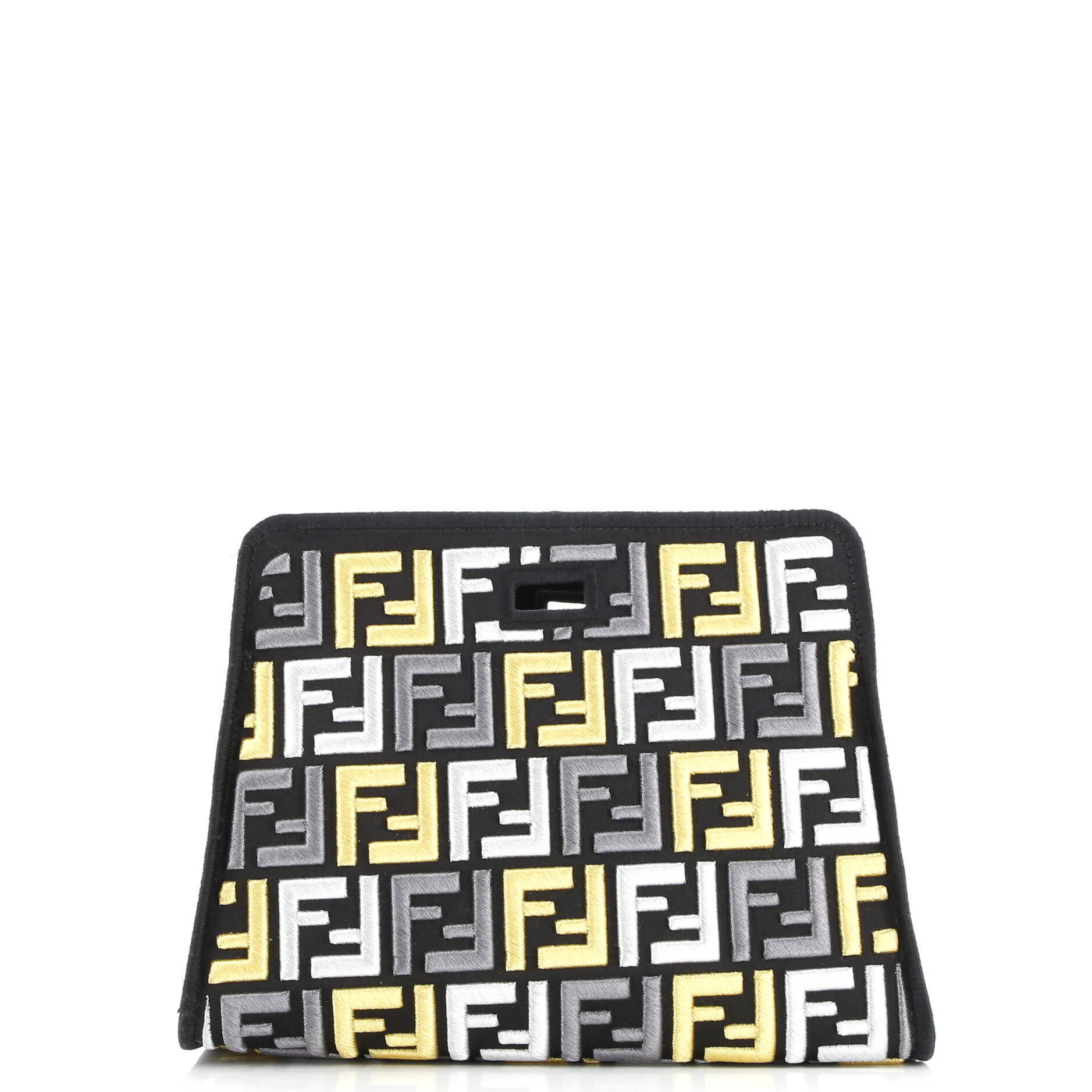 Fendi Peekaboo Defender Zucca Embroidered Satin Mini