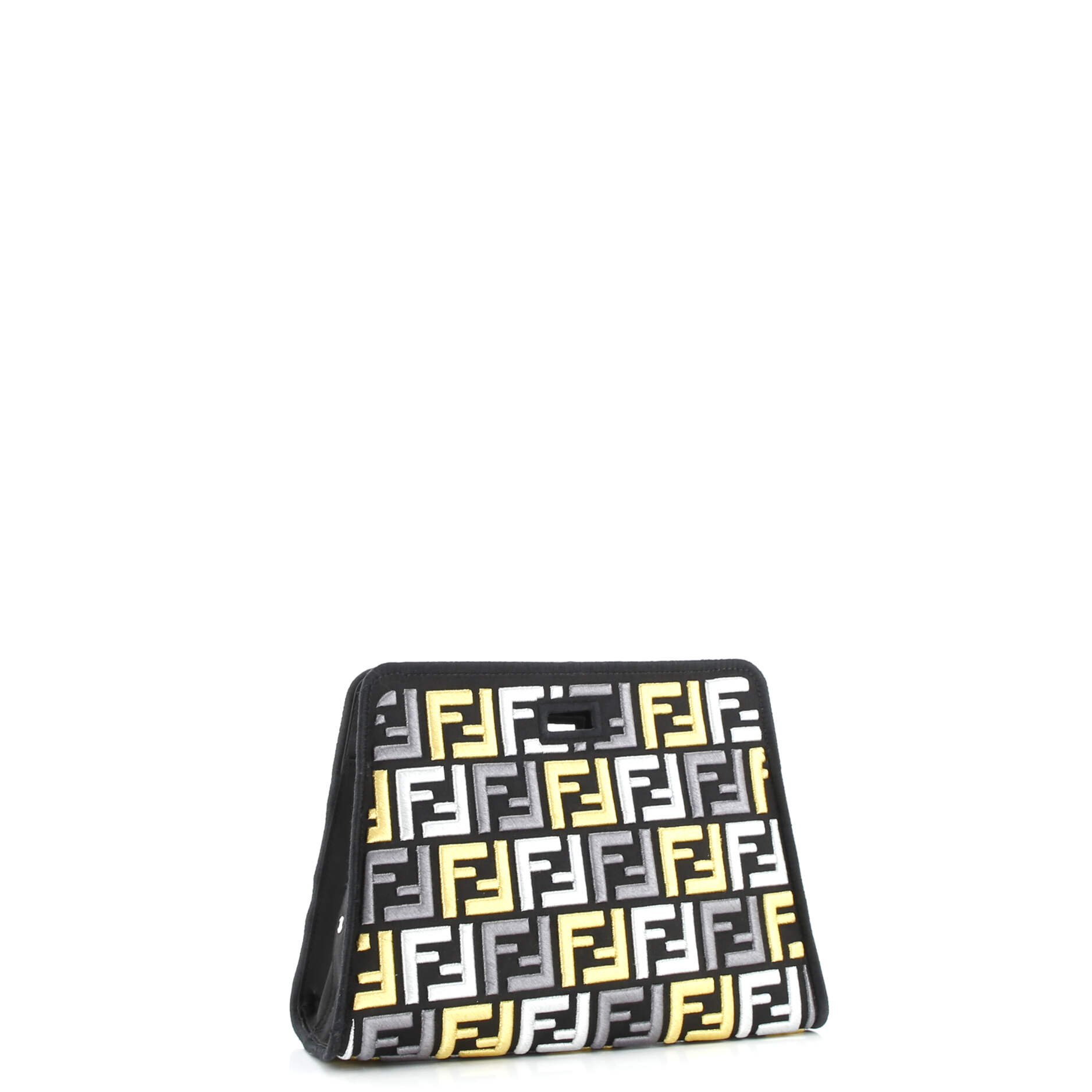 Fendi Peekaboo Defender Zucca Embroidered Satin Mini