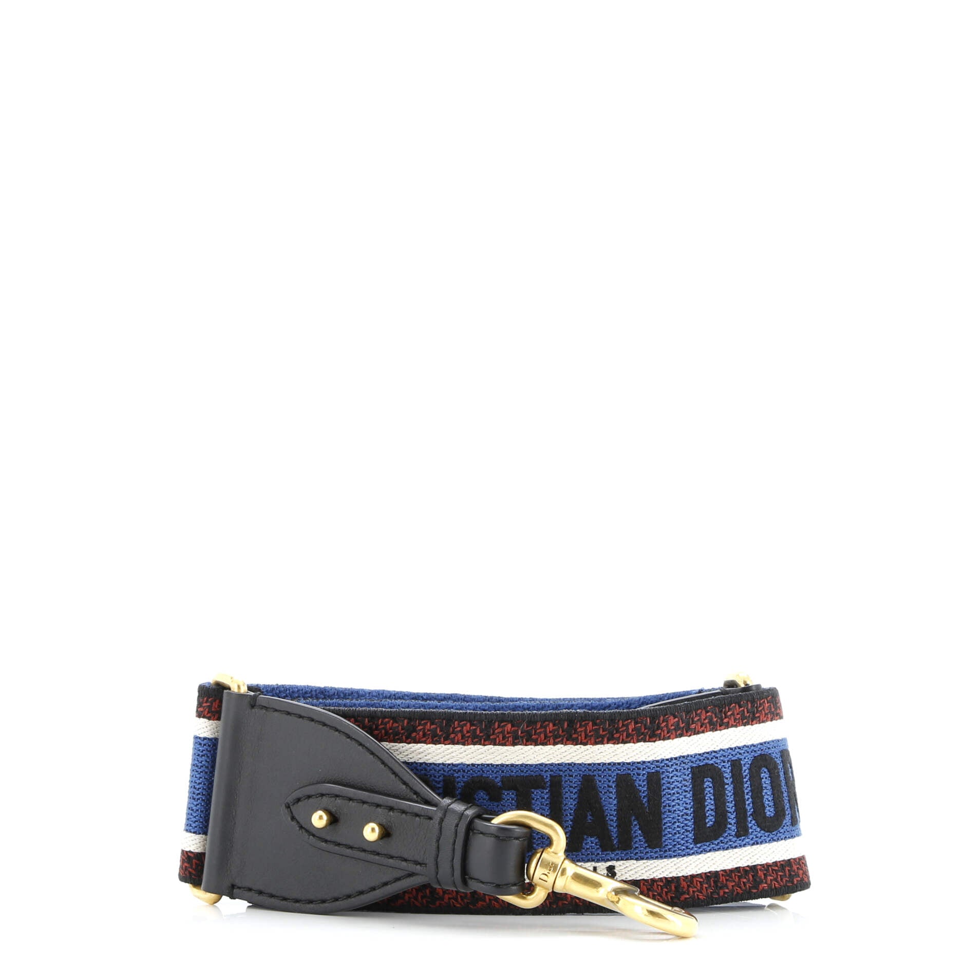 Christian Dior Logo Shoulder Strap Embroidered Canvas