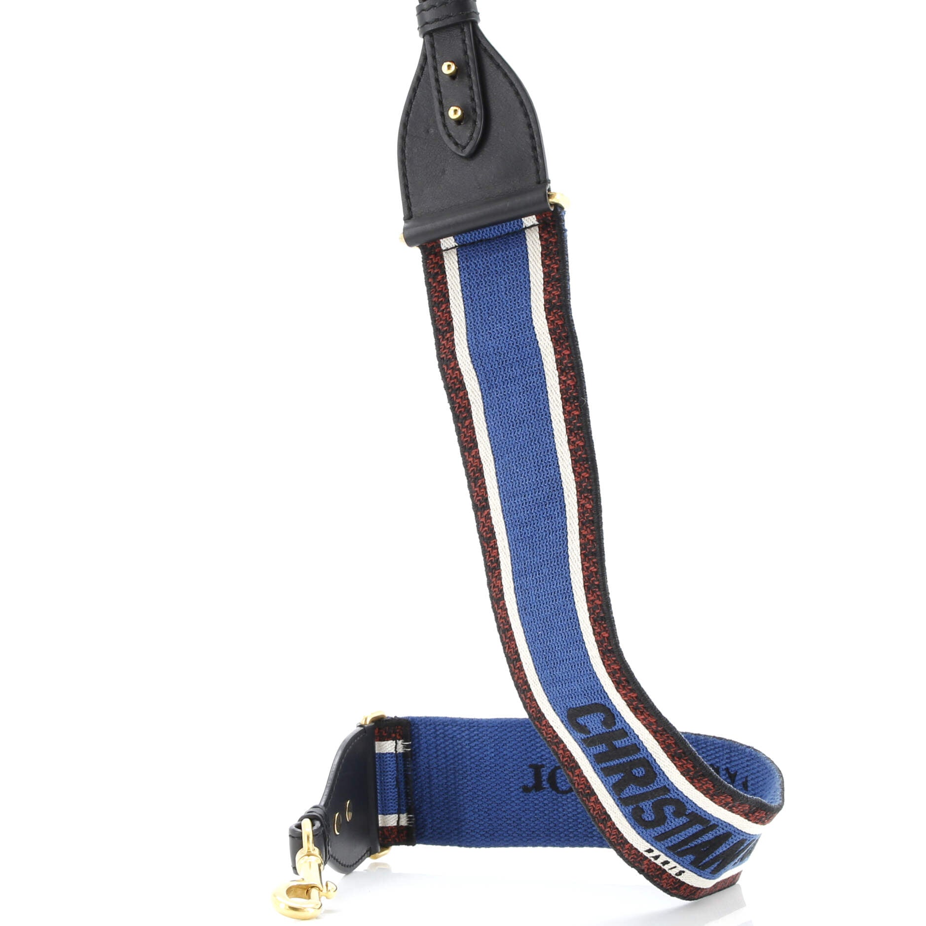 Christian Dior Logo Shoulder Strap Embroidered Canvas