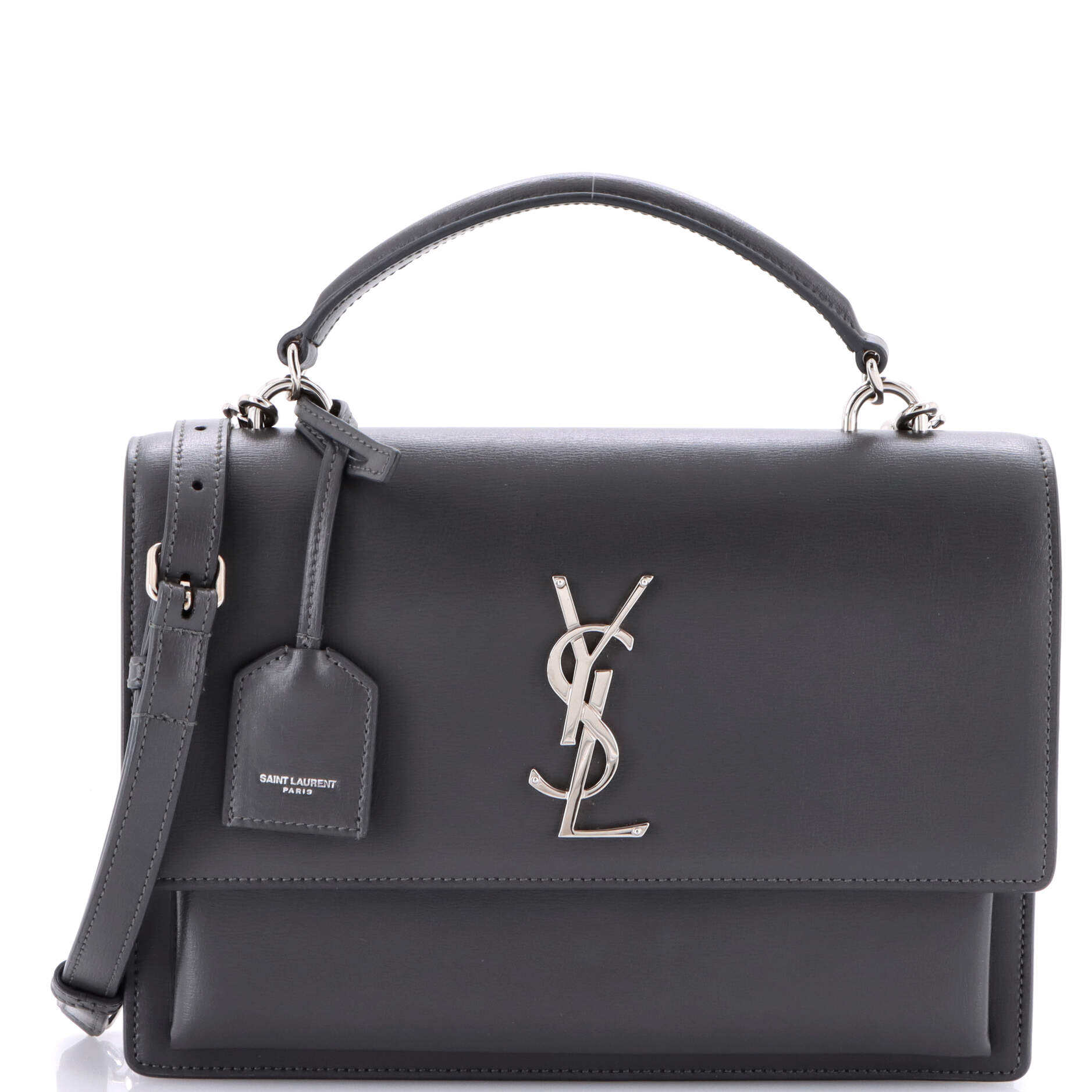 Saint Laurent Sunset Top Handle Shoulder Bag Leather Medium