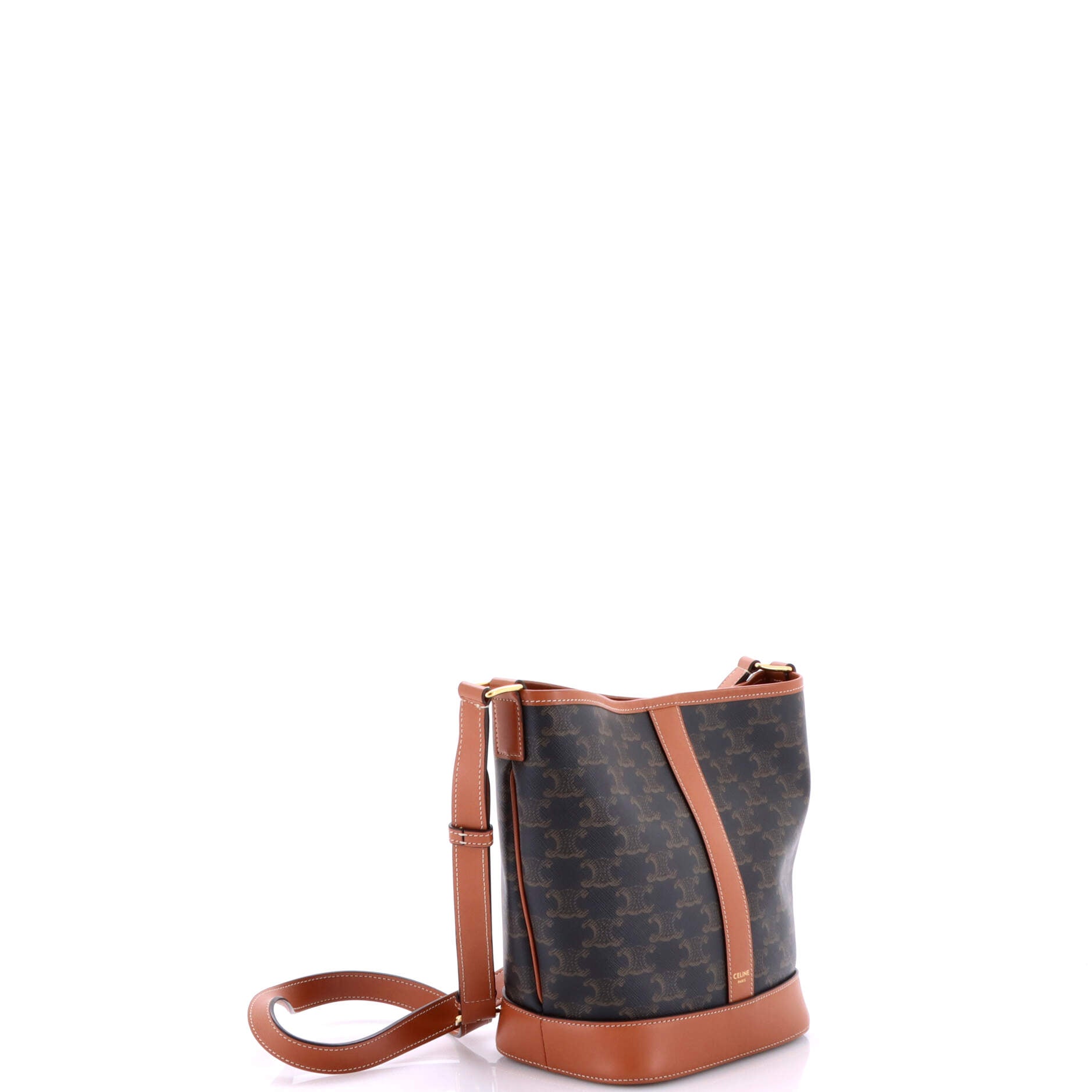 Celine Bucket Bag Triomphe Coated Canvas Small
