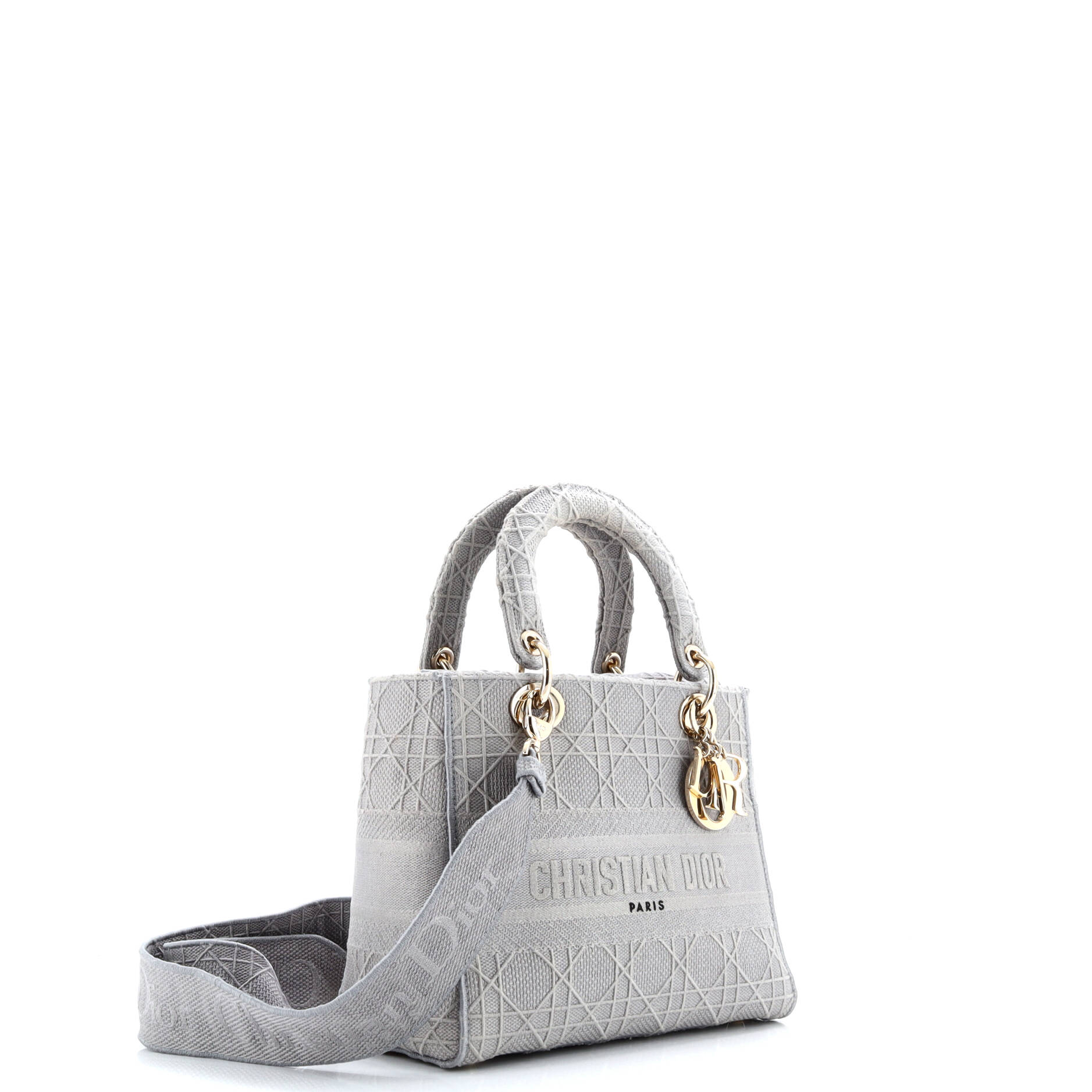 Christian Dior Lady D-Lite Bag Cannage Embroidered Canvas Medium