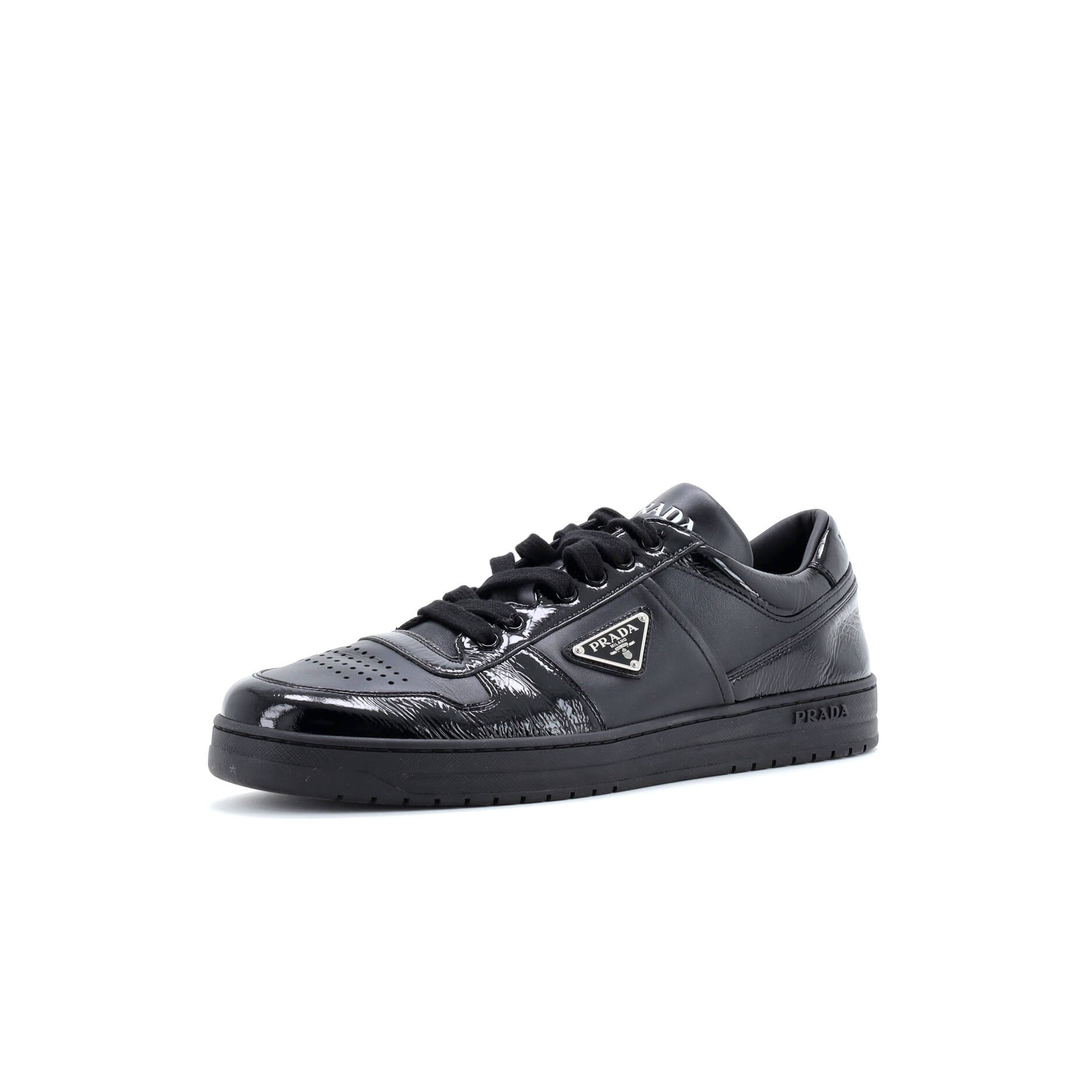 Prada Men's Downtown Low-Top Sneakers Leather and Patent