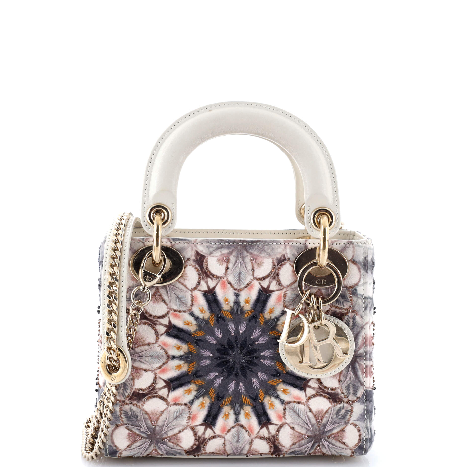 Christian Dior Lady Dior Chain Bag Embroidered Calfskin Mini