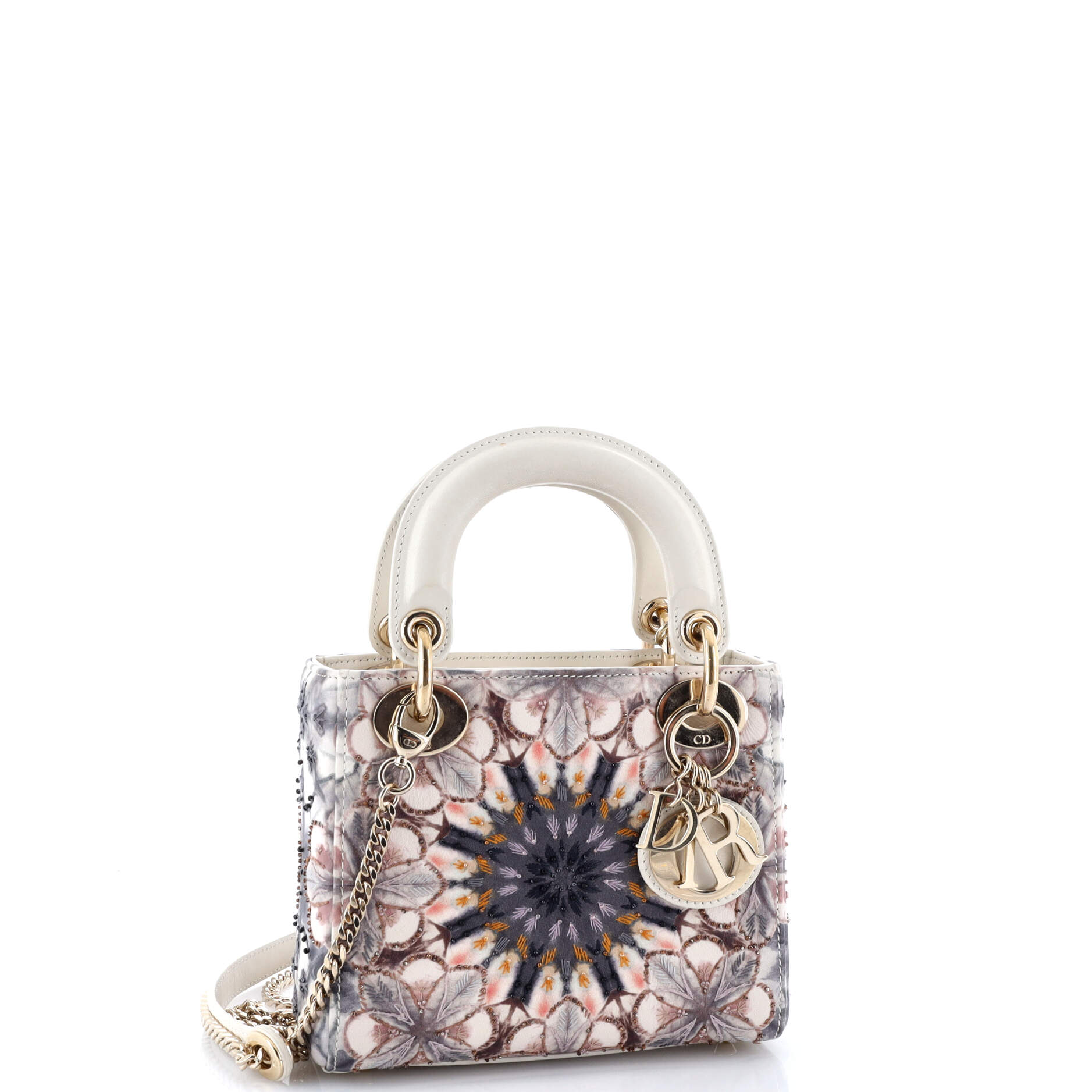 Christian Dior Lady Dior Chain Bag Embroidered Calfskin Mini
