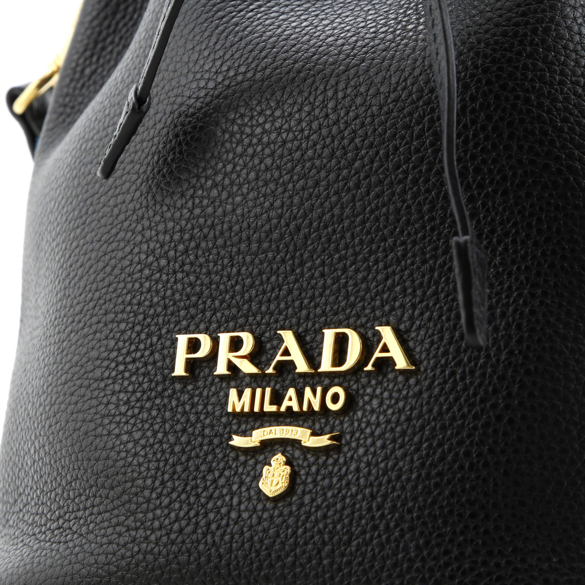 Prada Dual Strap Top Handle Bucket Bag Vitello Daino Small