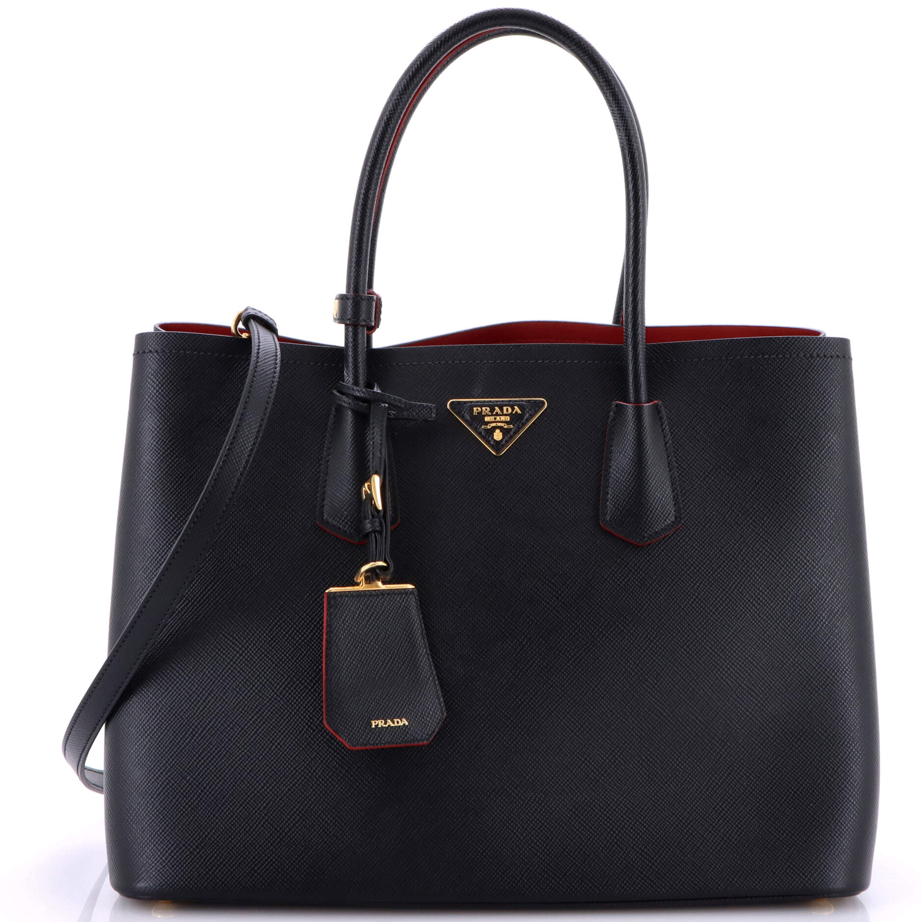 Prada Cuir Double Tote Saffiano Leather Large