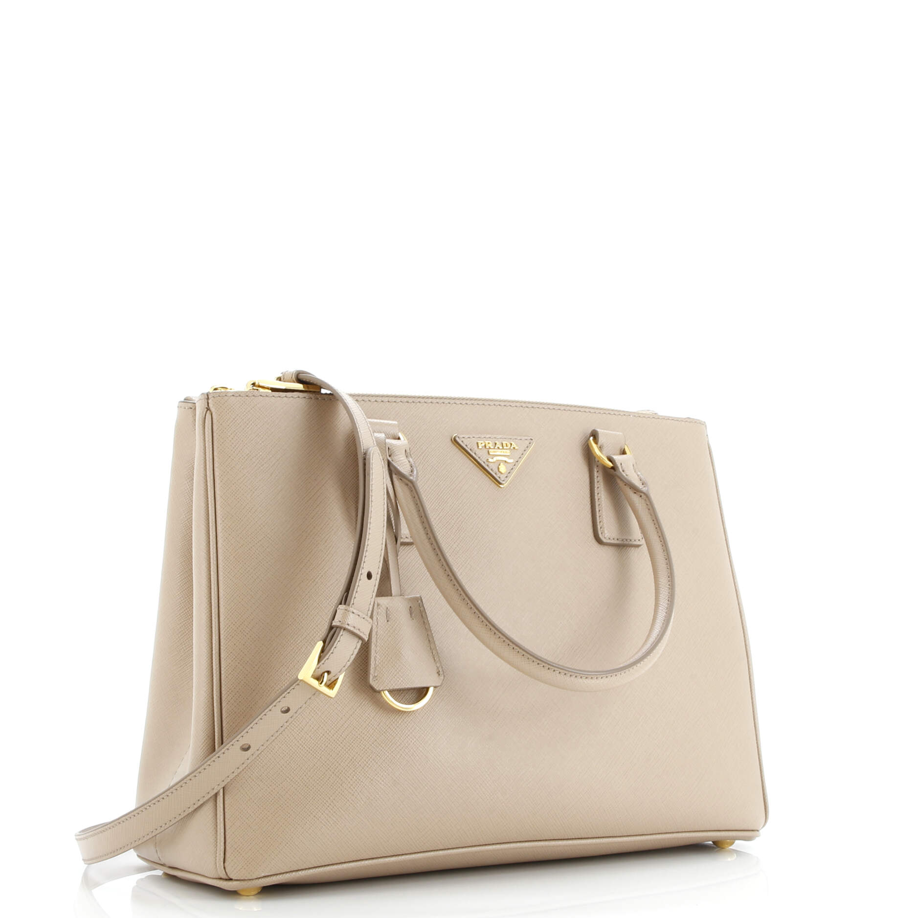 Prada Double Zip Lux Tote Saffiano Leather Medium