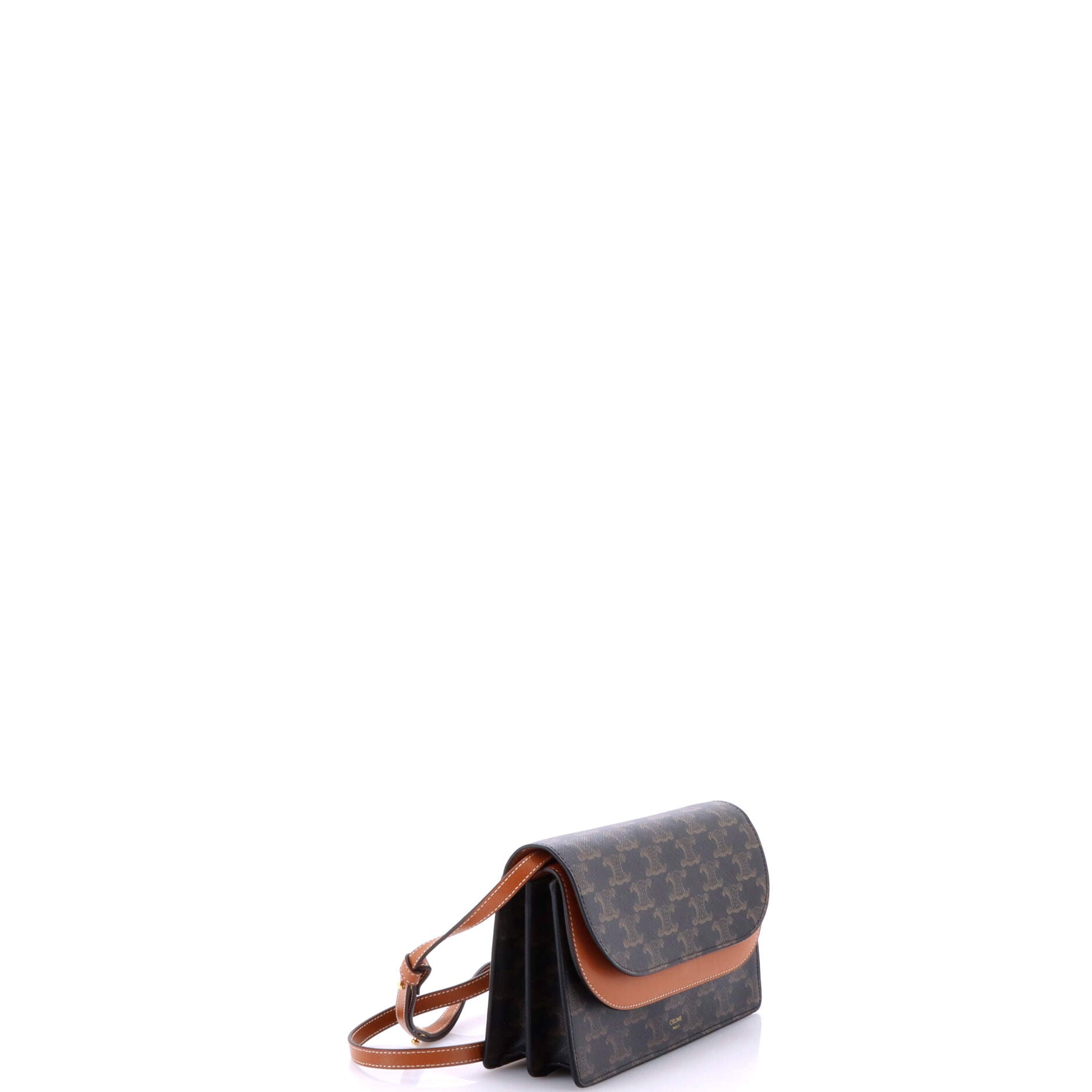 Celine Wallet on Strap Triomphe Coated Canvas