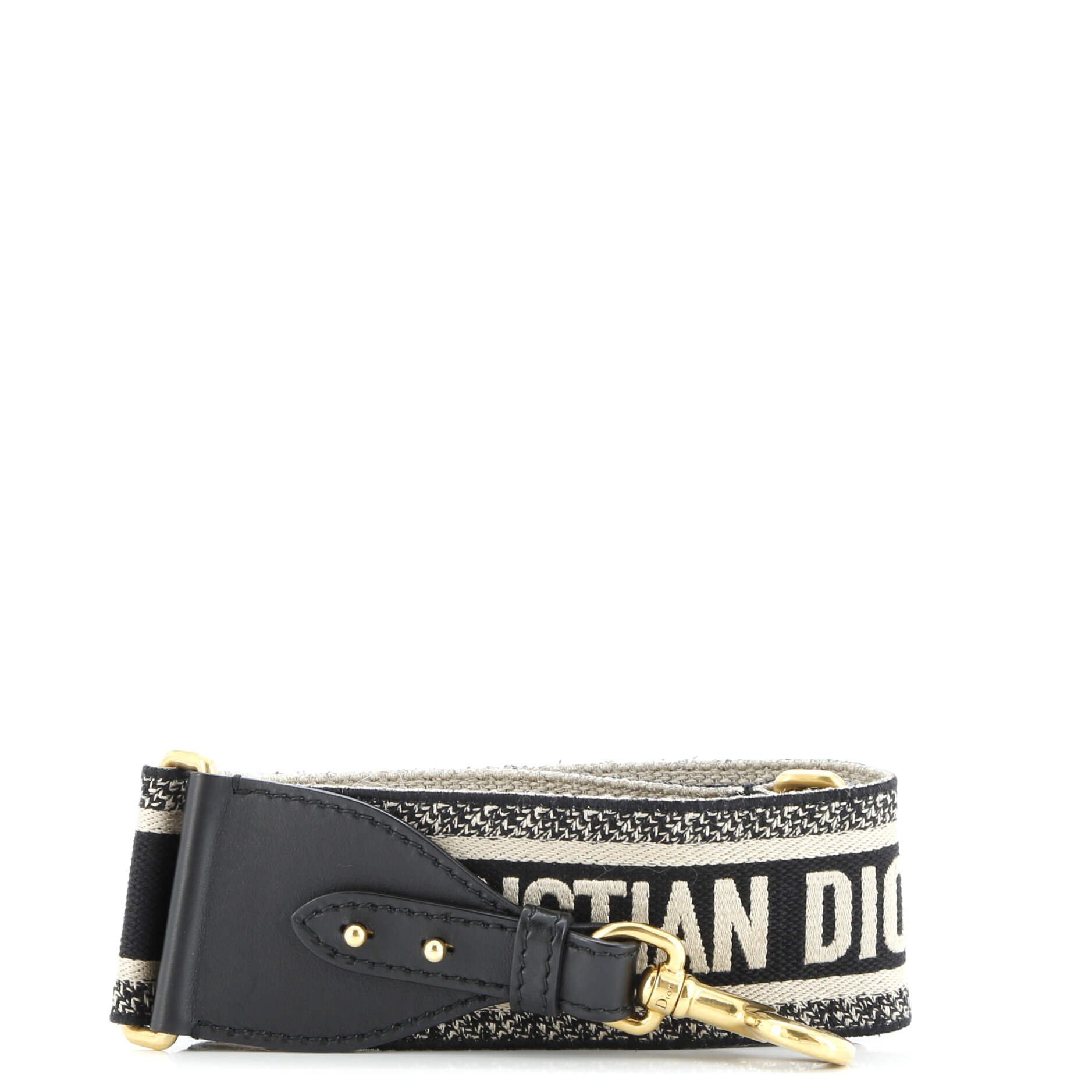 Christian Dior Logo Shoulder Strap Embroidered Canvas