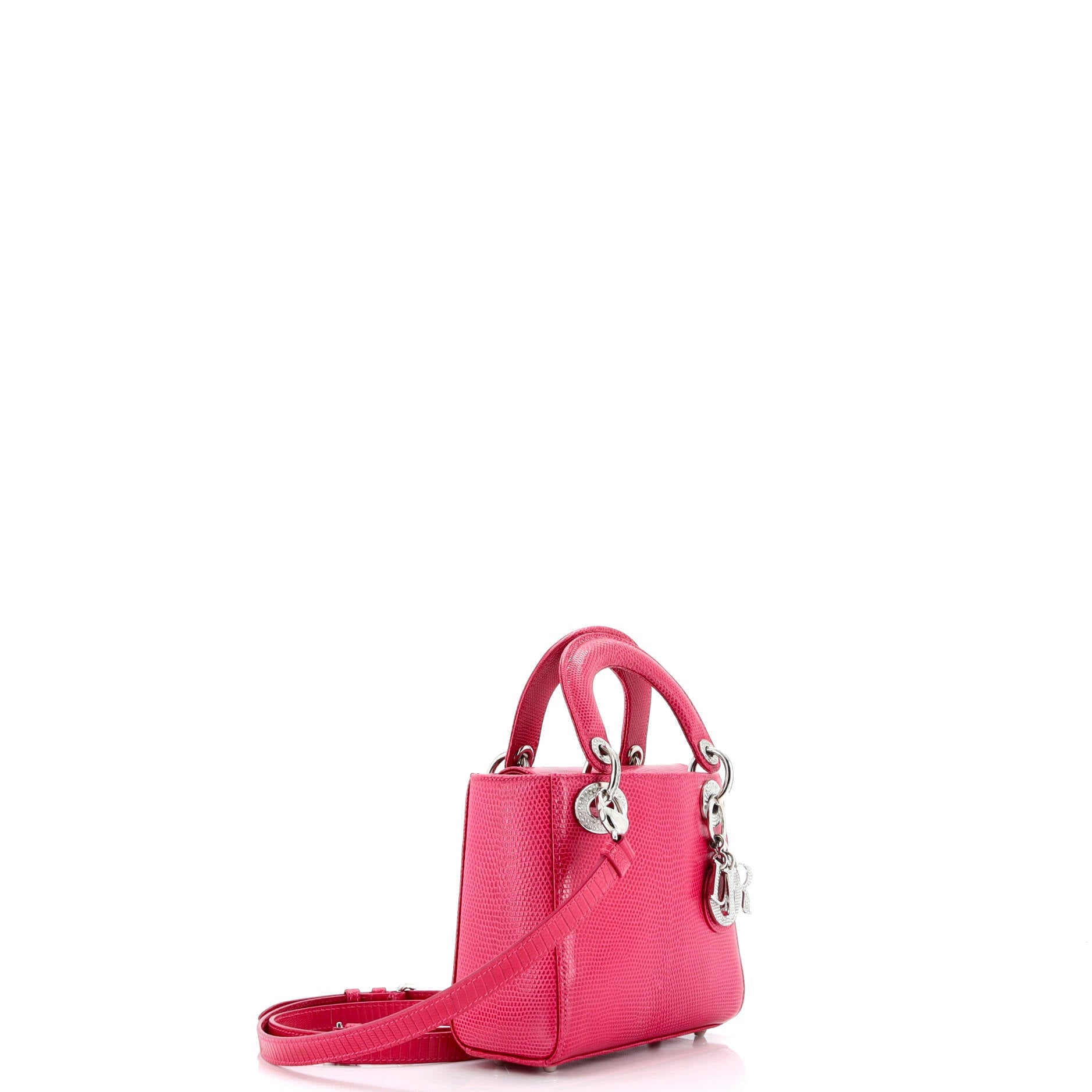 Christian Dior Lady Dior Bag Lizard with Crystal Charms Mini