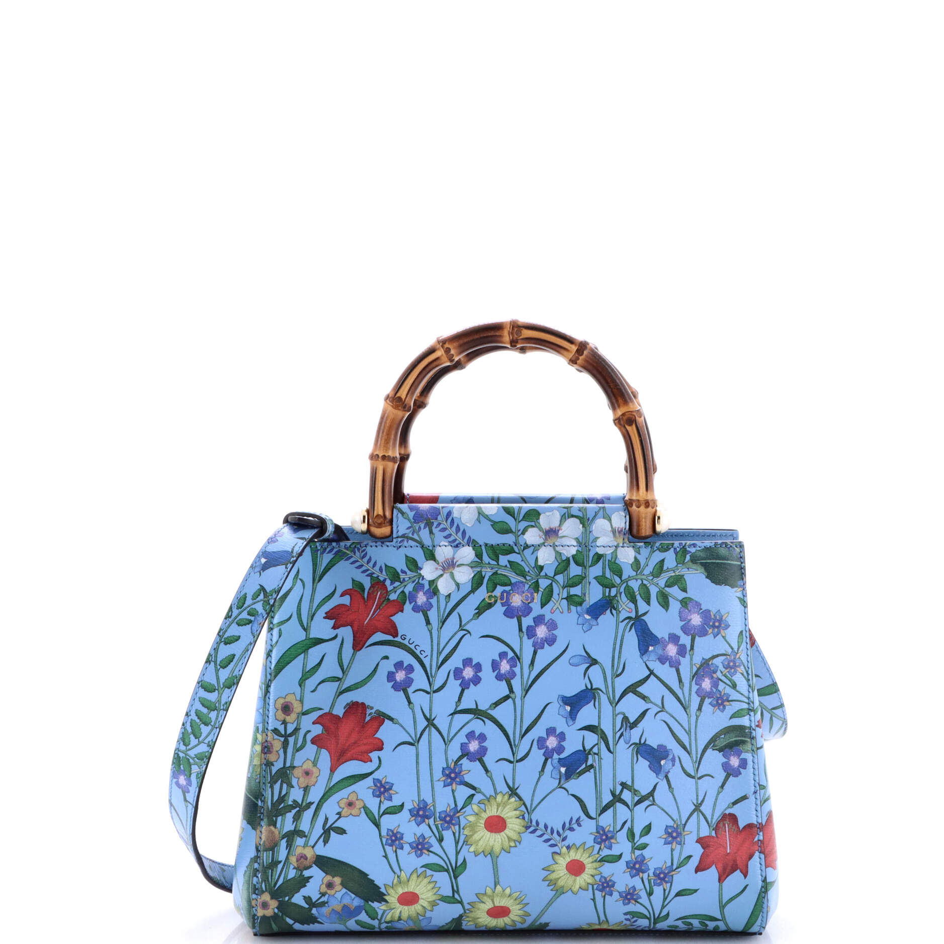Gucci Nymphaea Tote Floral Printed Leather Small