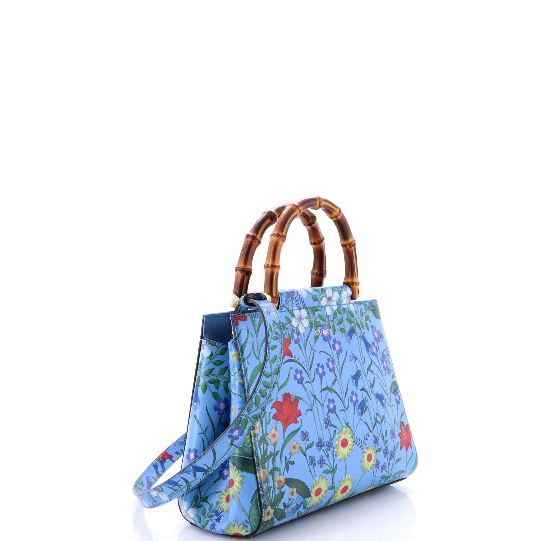 Gucci Nymphaea Tote Floral Printed Leather Small