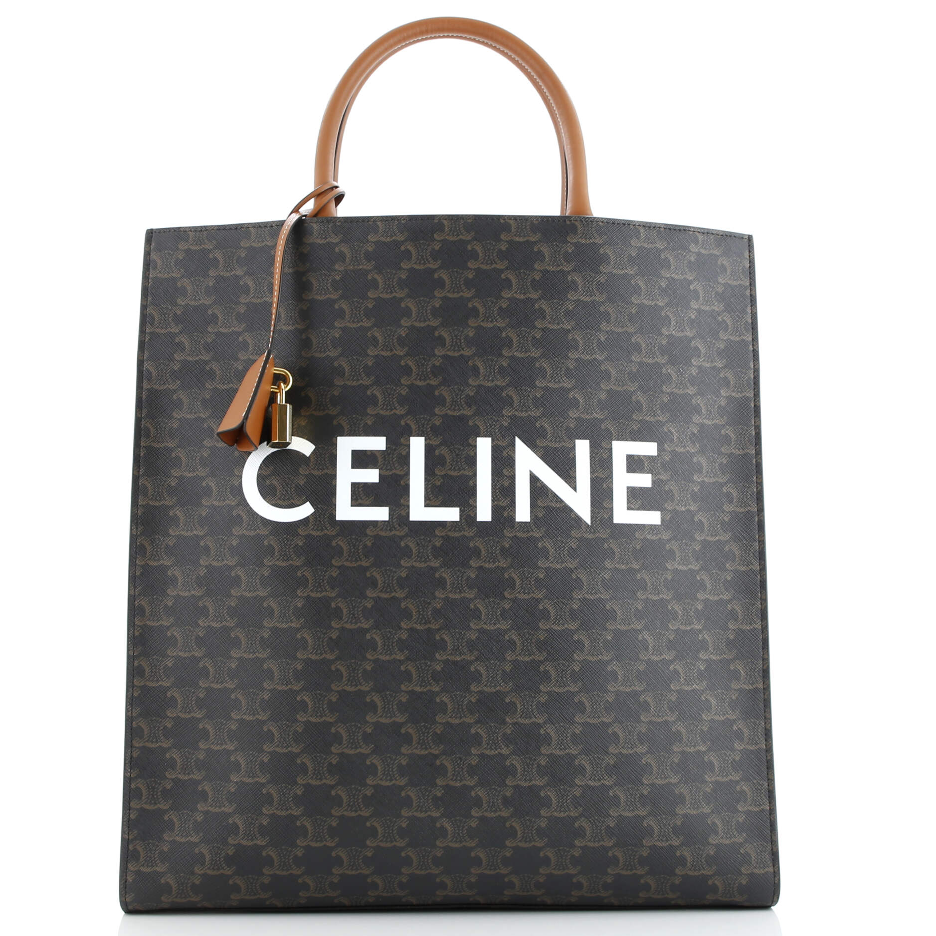 Celine Vertical Cabas Tote Triomphe Coated Canvas Large