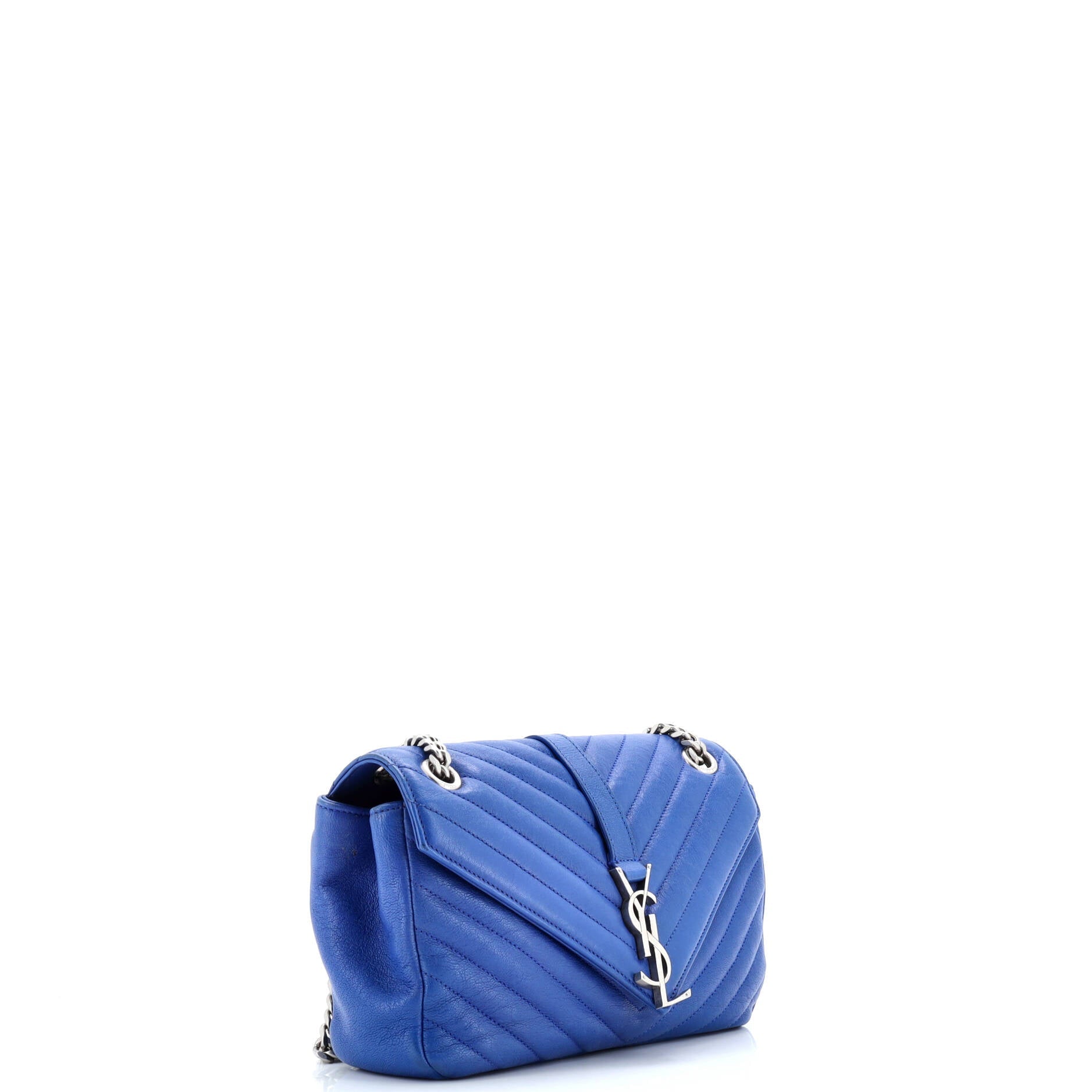 Saint Laurent Classic Monogram Slouchy Envelope Satchel Matelasse Chevron Leather Medium
