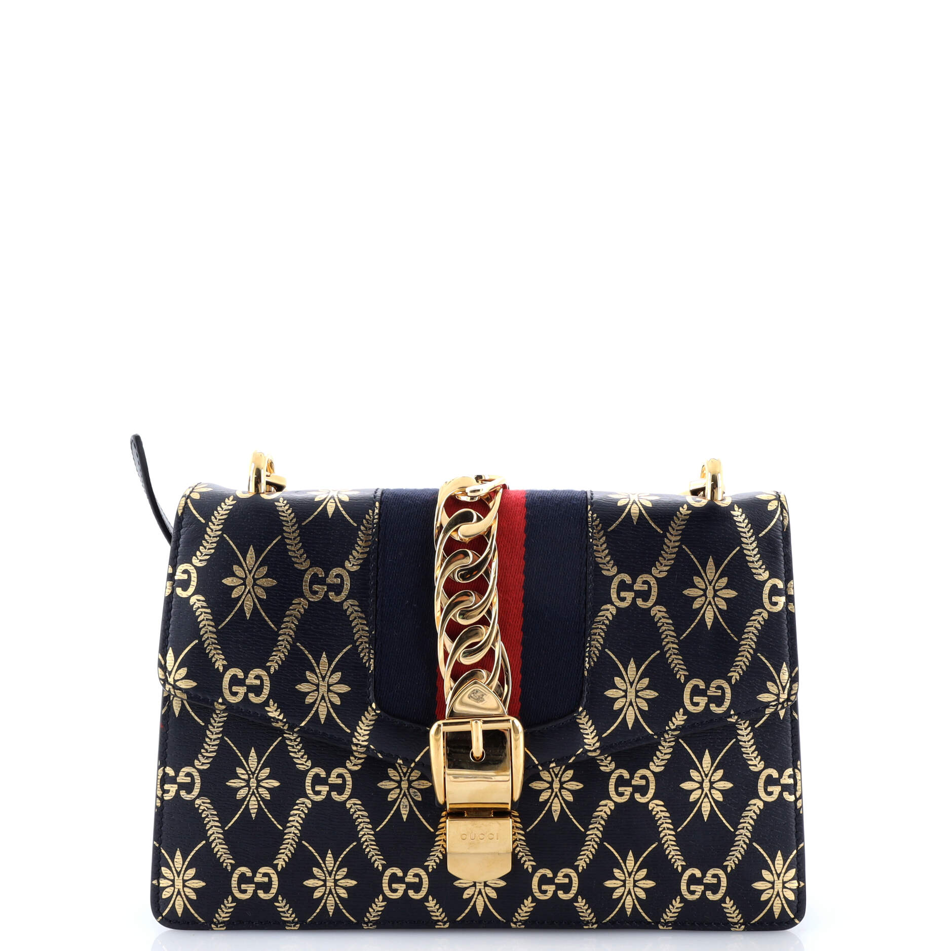 Gucci Sylvie Shoulder Bag Printed Leather Small