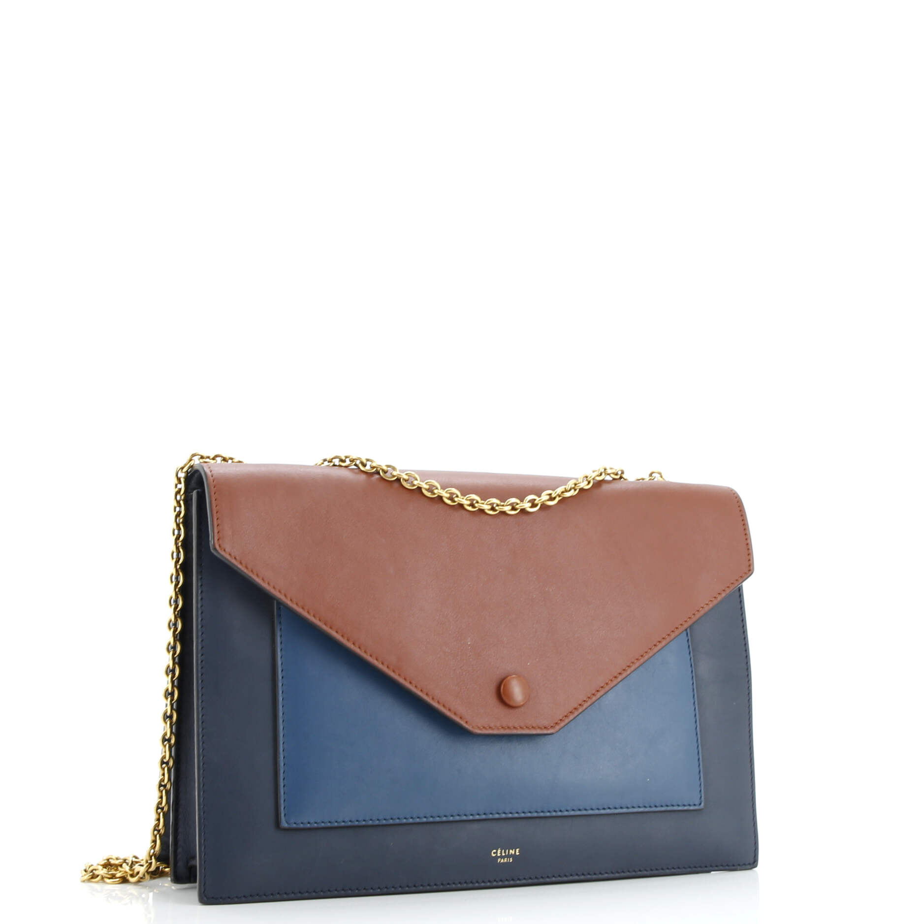 Celine Pocket Envelope Shoulder Bag Leather Medium