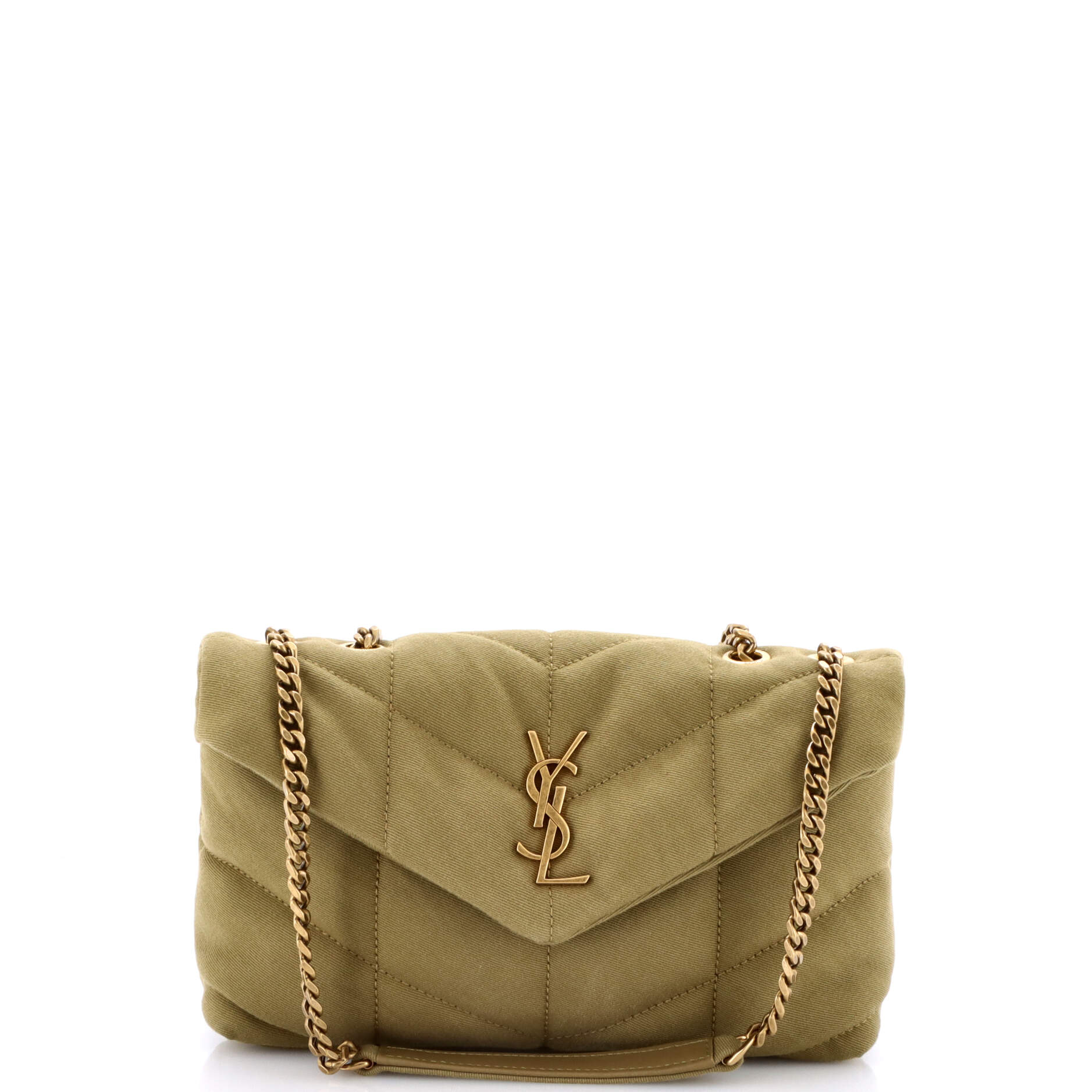 Saint Laurent Loulou Puffer Shoulder Bag Quilted Canvas Mini