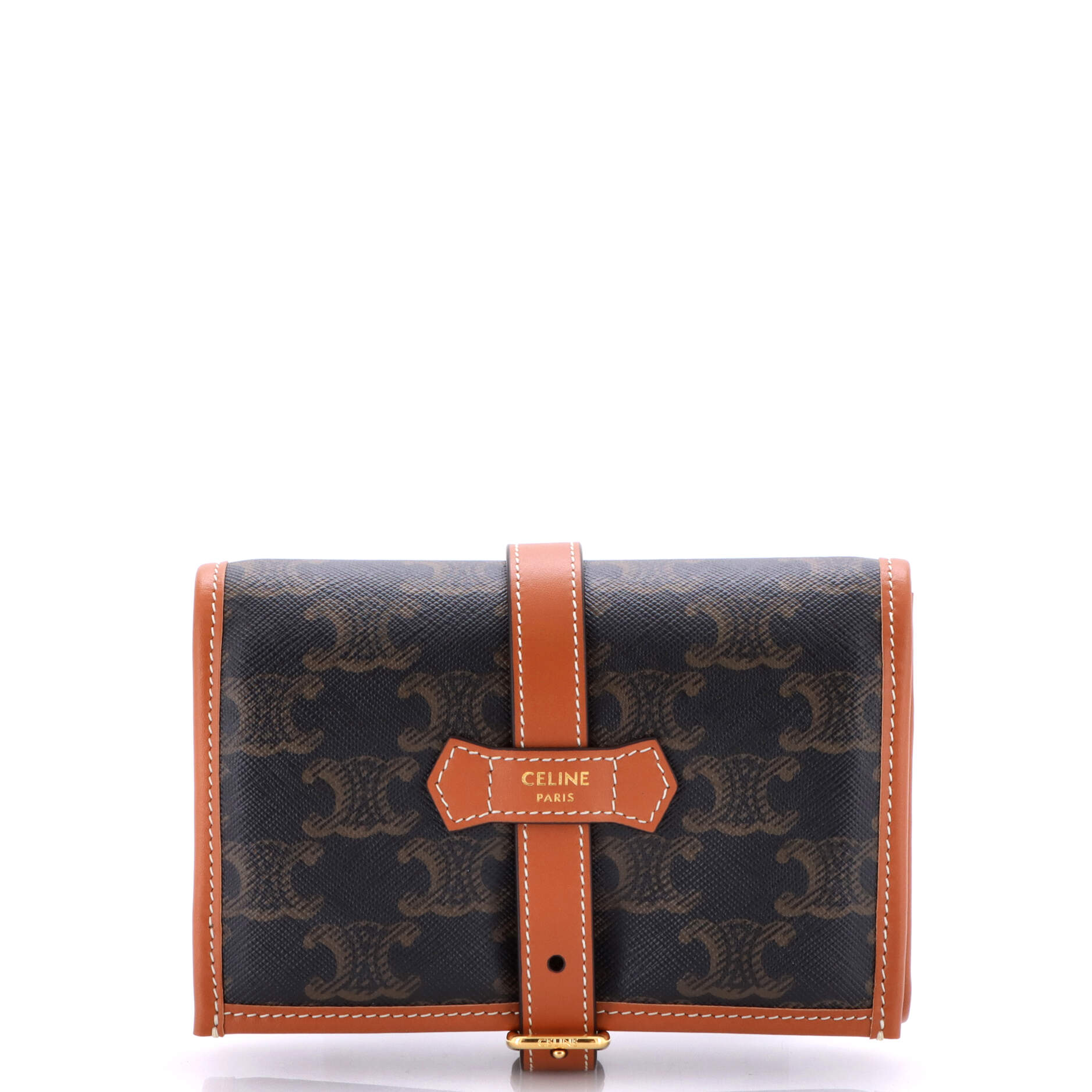 Celine Jewelry Pouch Triomphe Coated Canvas