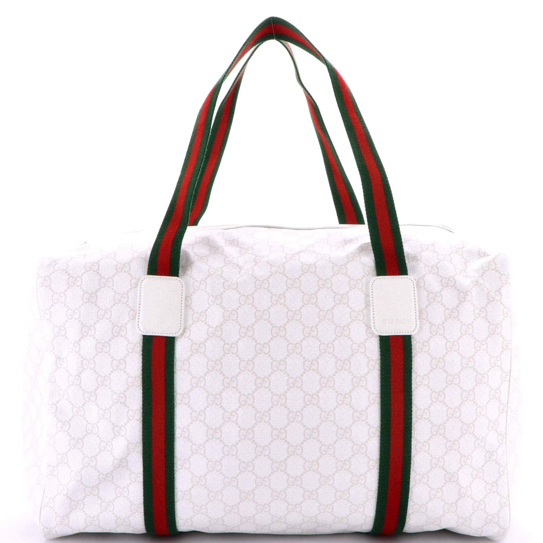 Gucci Web Convertible Duffle Bag GG Coated Canvas Medium