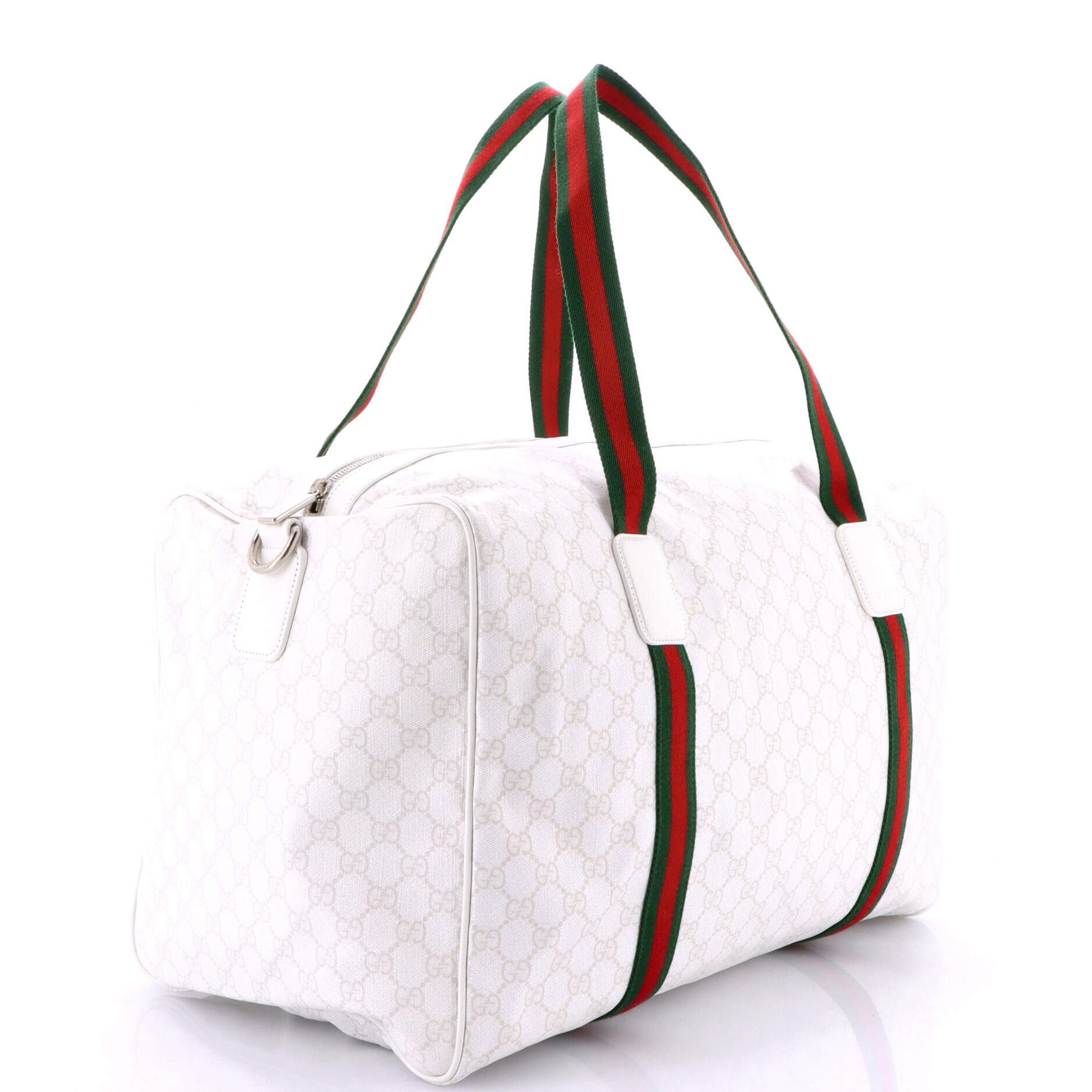 Gucci Web Convertible Duffle Bag GG Coated Canvas Medium