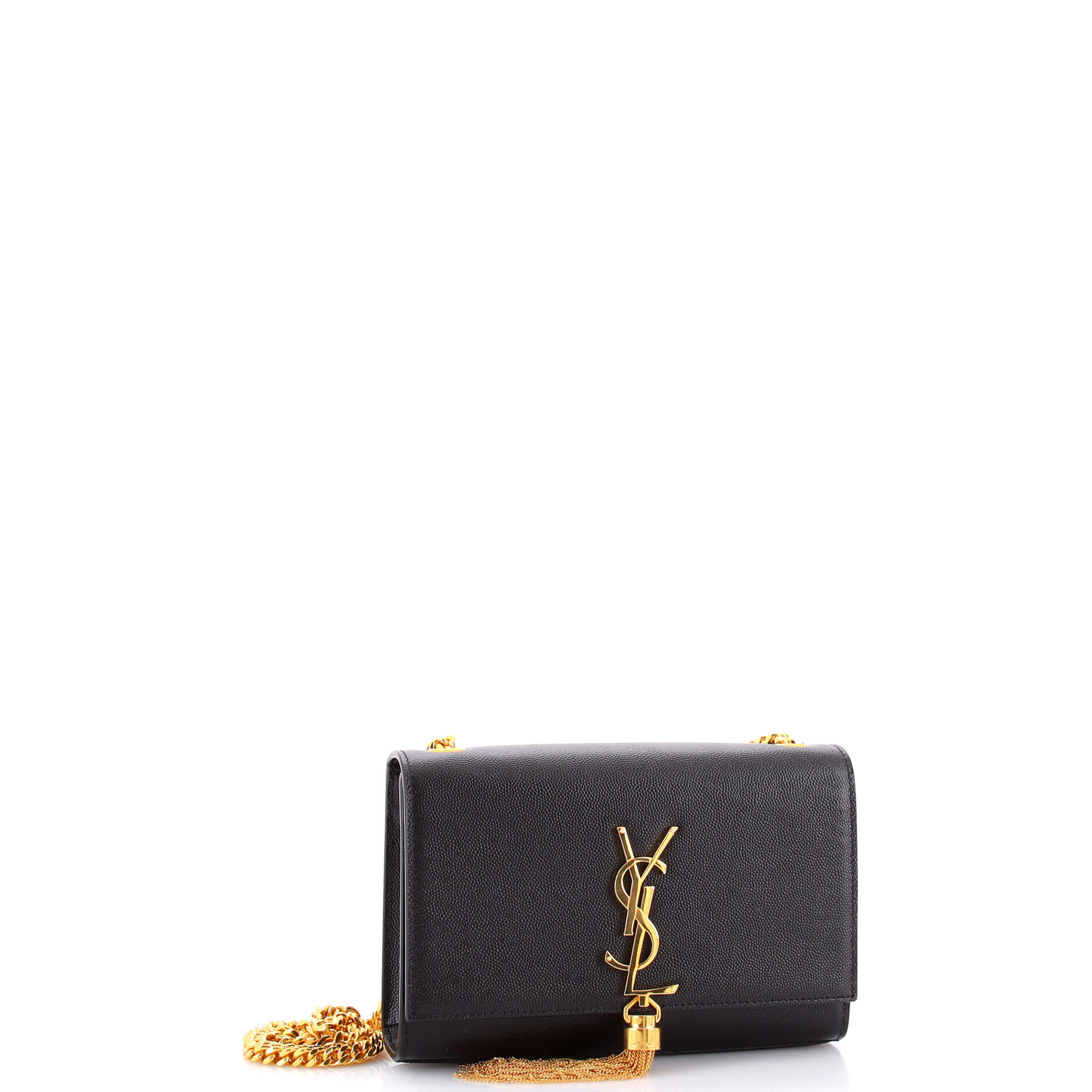 Saint Laurent Classic Monogram Tassel Crossbody Bag Leather Small